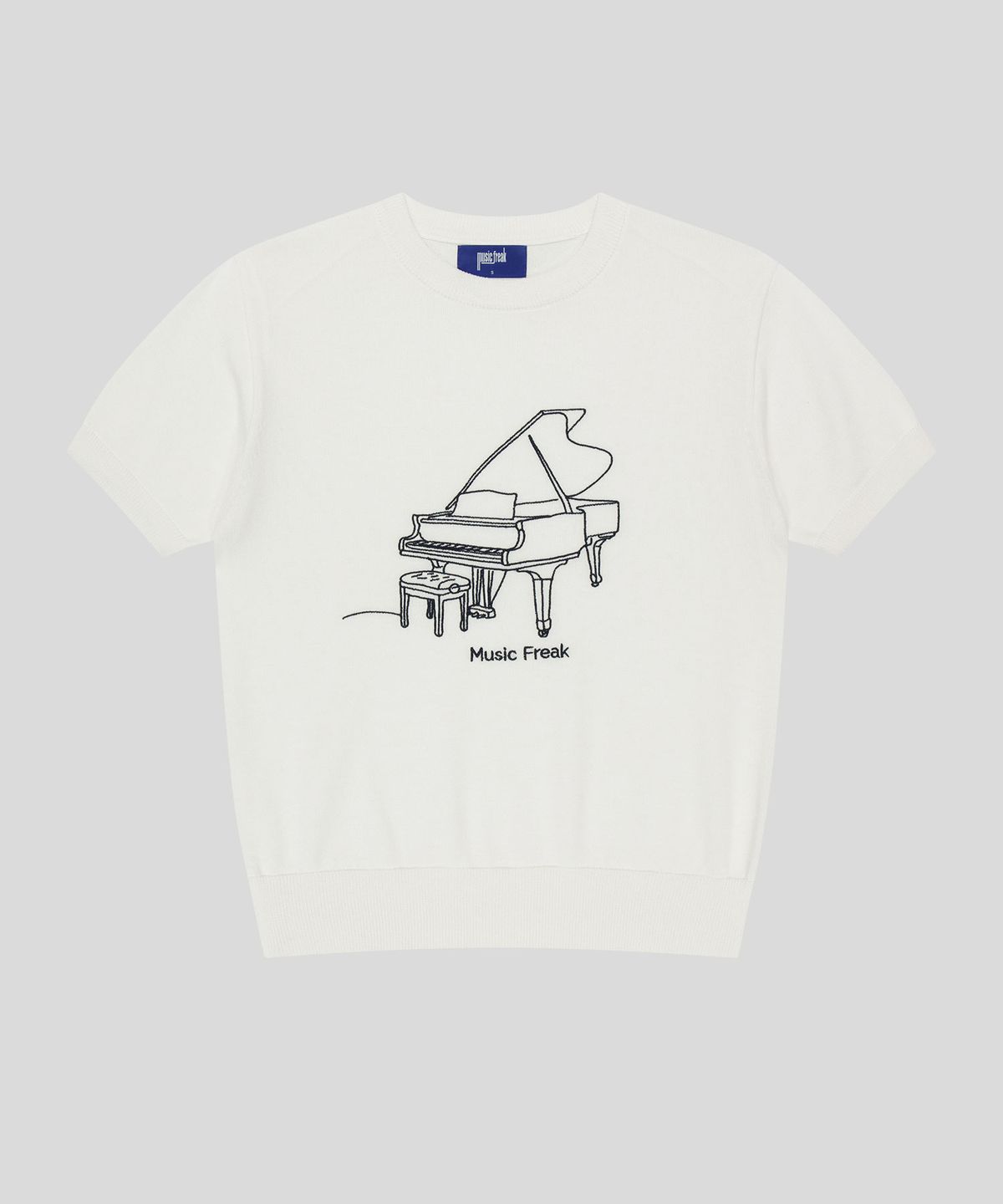 뮤직프리크(MUSICFREAK) (W) Band Stitch Round Knits - IVORY