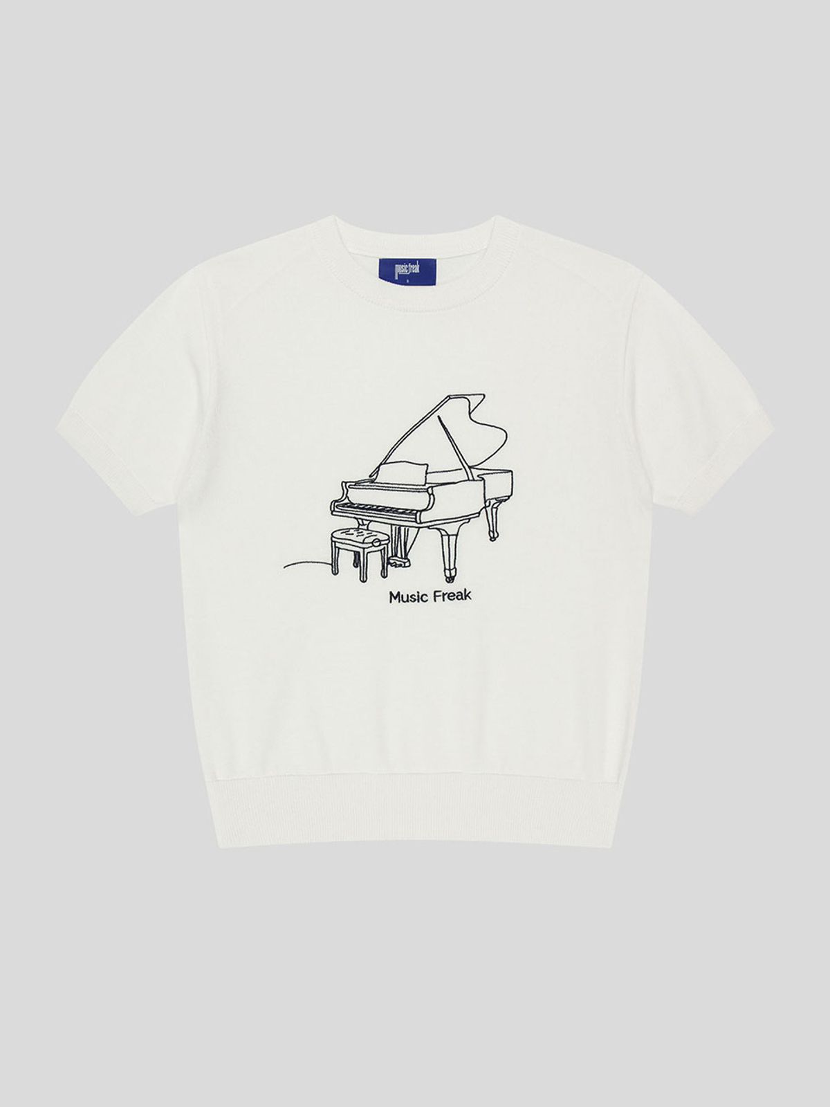 뮤직프리크(MUSICFREAK) (W) Band Stitch Round Knits - IVORY