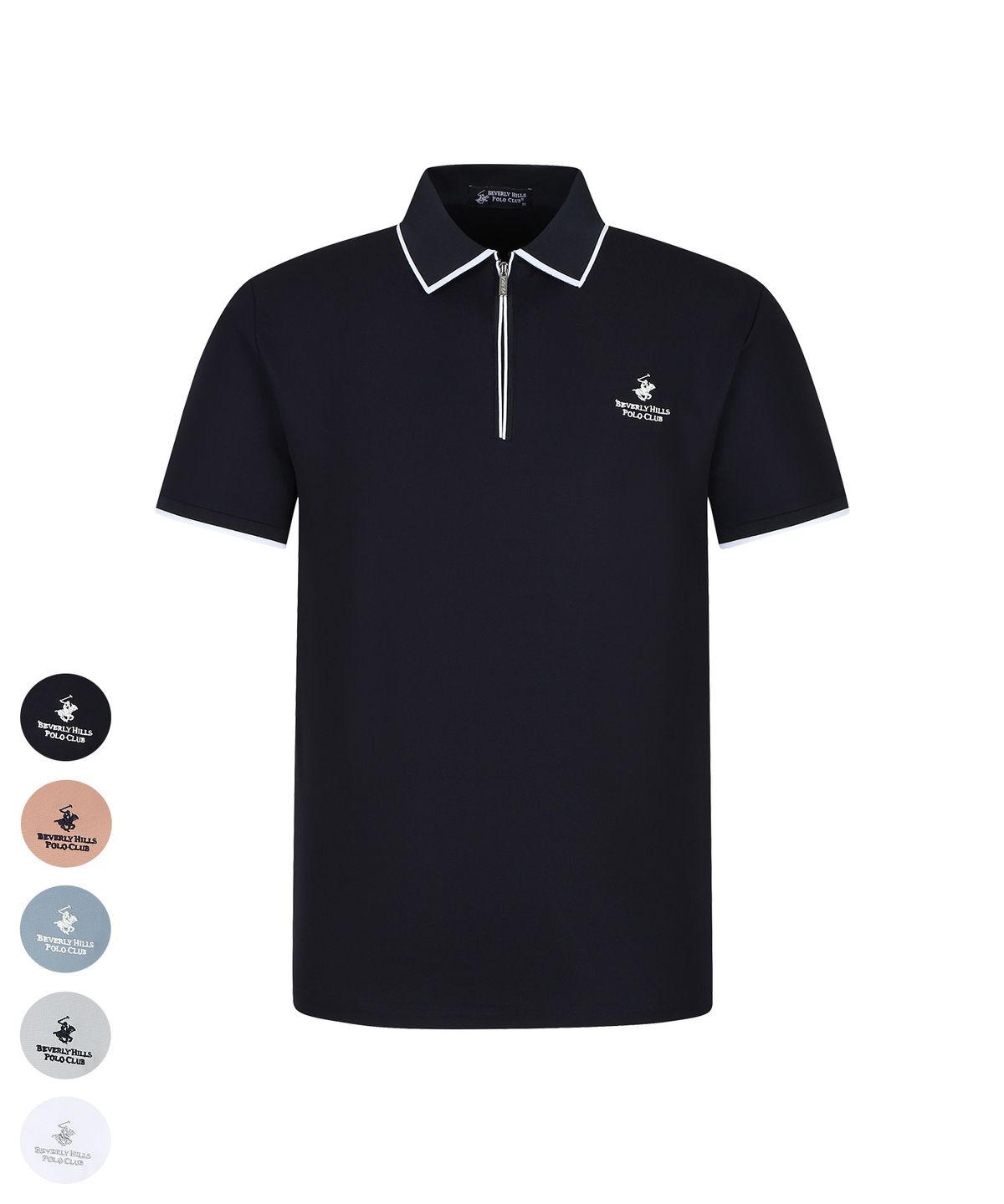 비버리힐스 폴로클럽(BHPOLOCLUB) 남성 트랙 라인 쿨 하프집업 카라 티셔츠 5Color TS199