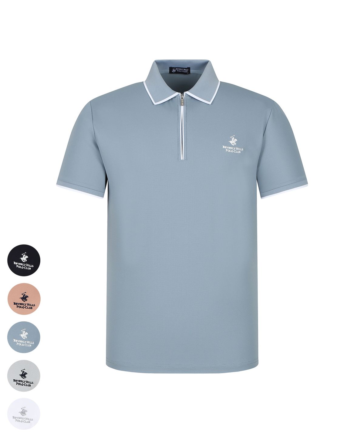 비버리힐스 폴로클럽(BHPOLOCLUB) 남성 트랙 라인 쿨 하프집업 카라 티셔츠 5Color TS199