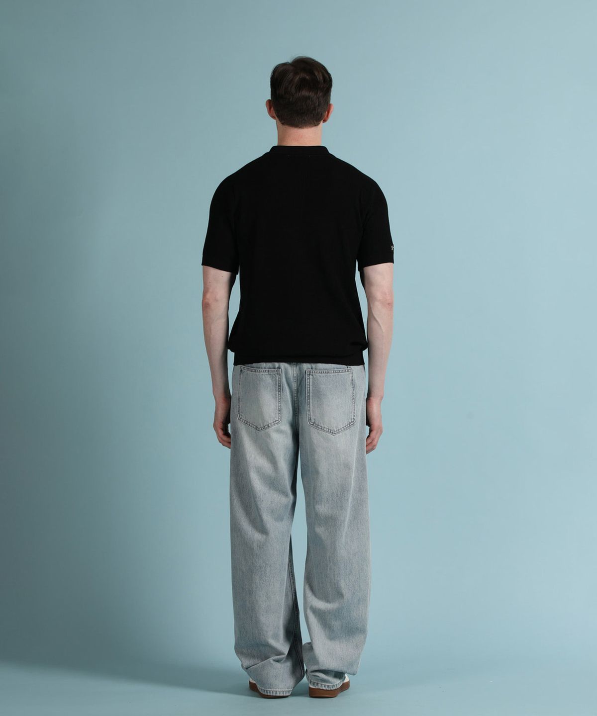 빠니깔레(PANICALE) 라이트블루 백밴딩 데님 팬츠