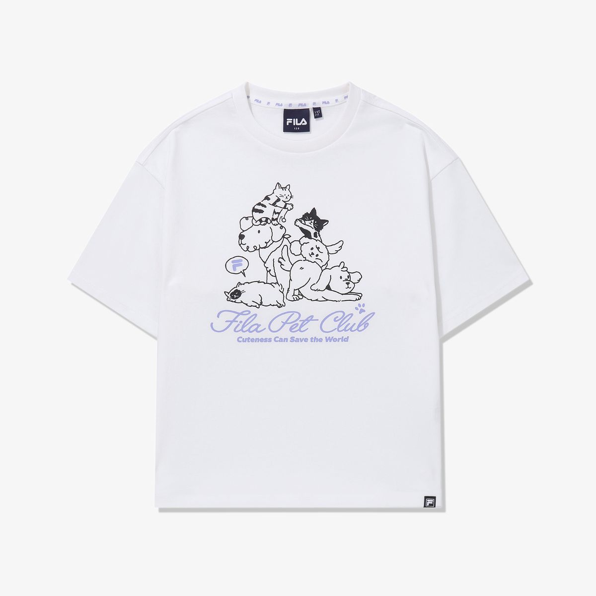 휠라 키즈(FILA KIDS) Drywave 에어로쿨 CAT 루즈핏 티셔츠