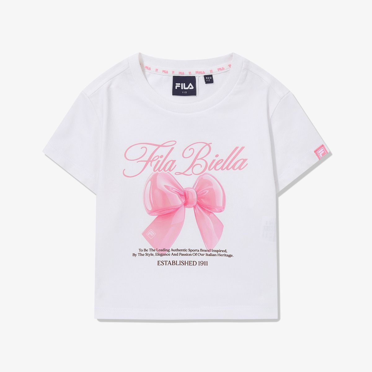 휠라 키즈(FILA KIDS) 여아 리본 그래픽 반팔티
