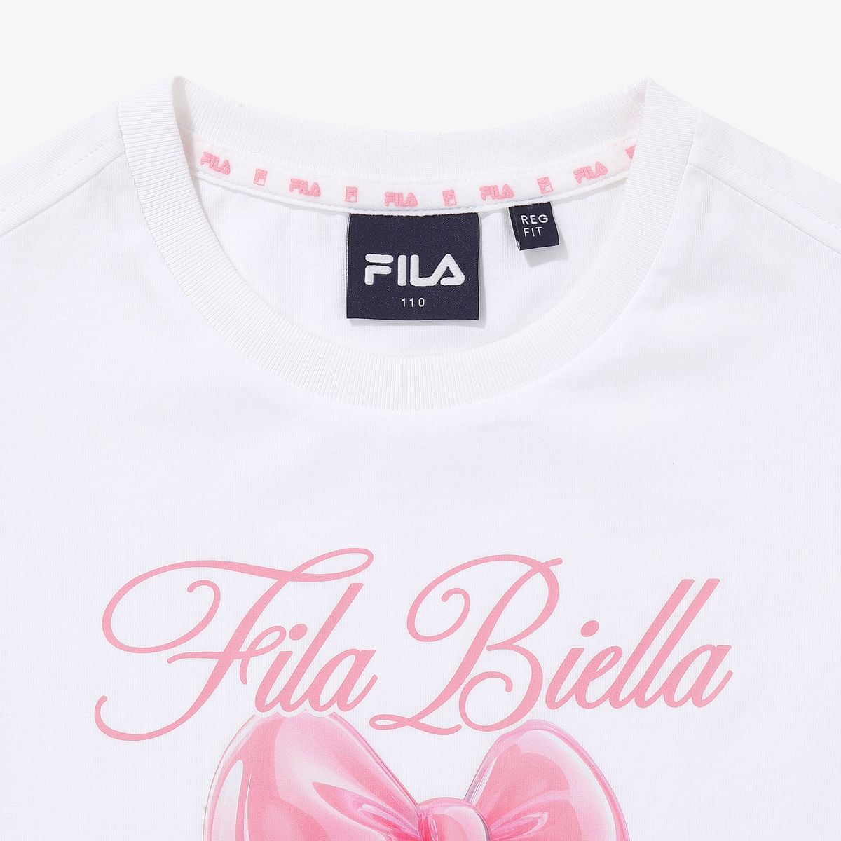 휠라 키즈(FILA KIDS) 여아 리본 그래픽 반팔티