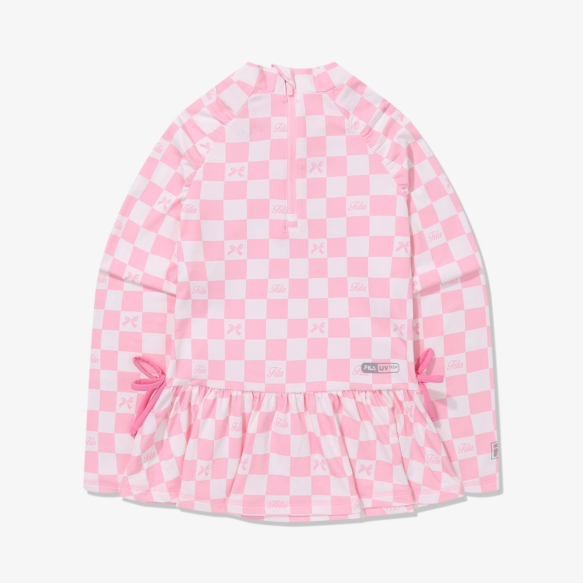 휠라 키즈(FILA KIDS) 여아 체크 3PCS 래시가드 세트