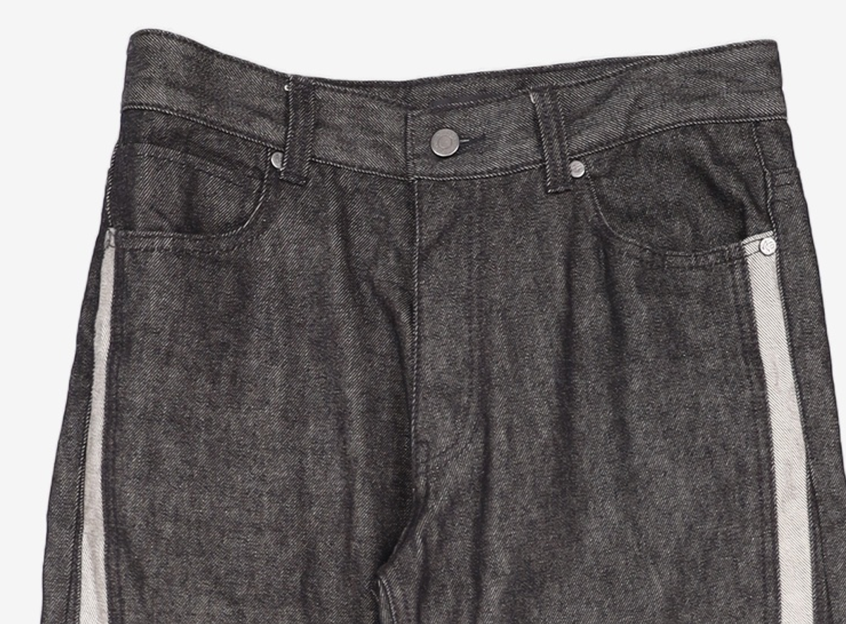 애드오프(ADDOFF) WAVE CURL LINE WIDE DENIM PANTS BLACK 48
