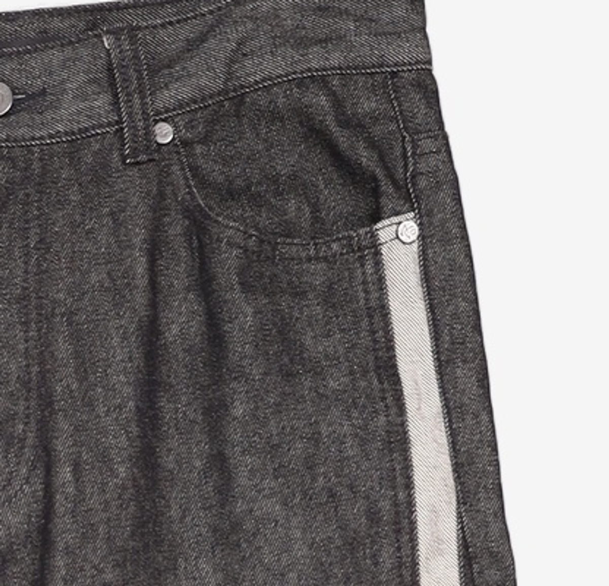 애드오프(ADDOFF) WAVE CURL LINE WIDE DENIM PANTS BLACK 48