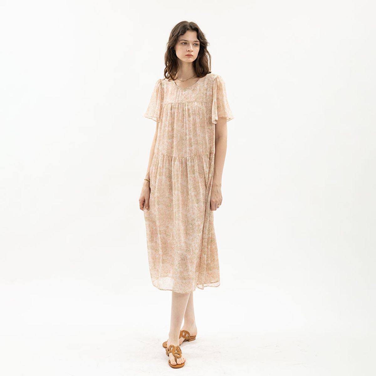 웬스데이딜라잇(WEDNESDAY DELIGHT) WD_Bloom sheer tiered dress_PINK