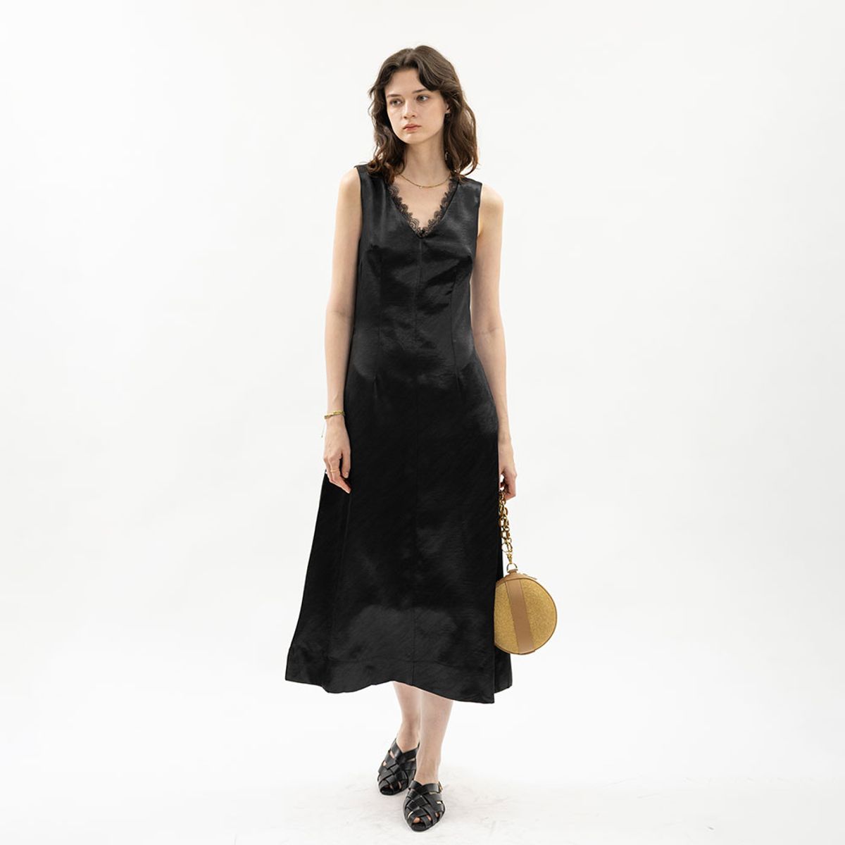 웬스데이딜라잇(WEDNESDAY DELIGHT) WD_Silky lace line dress_3color