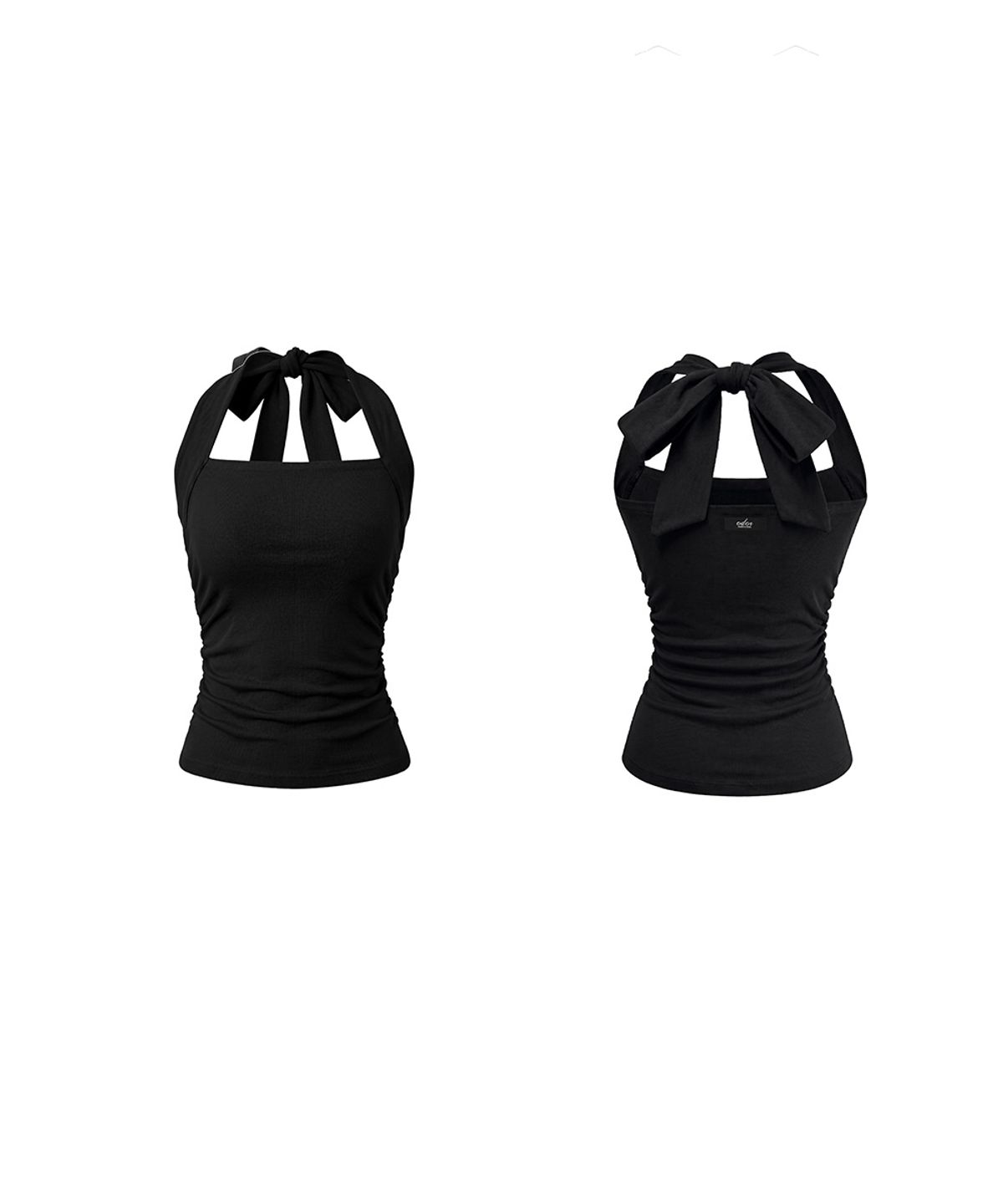 오도어(ODOR) Mellow ribbon top - Black