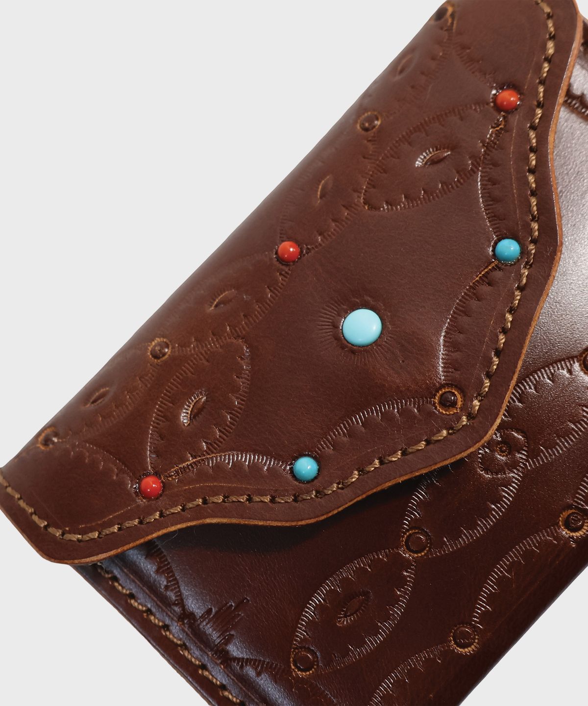 카마테클럽(CAMATECLUB) Yazhi Accordion Wallet -Brown 핸드메이드지갑, 네이티브아메리칸, 웨스턴