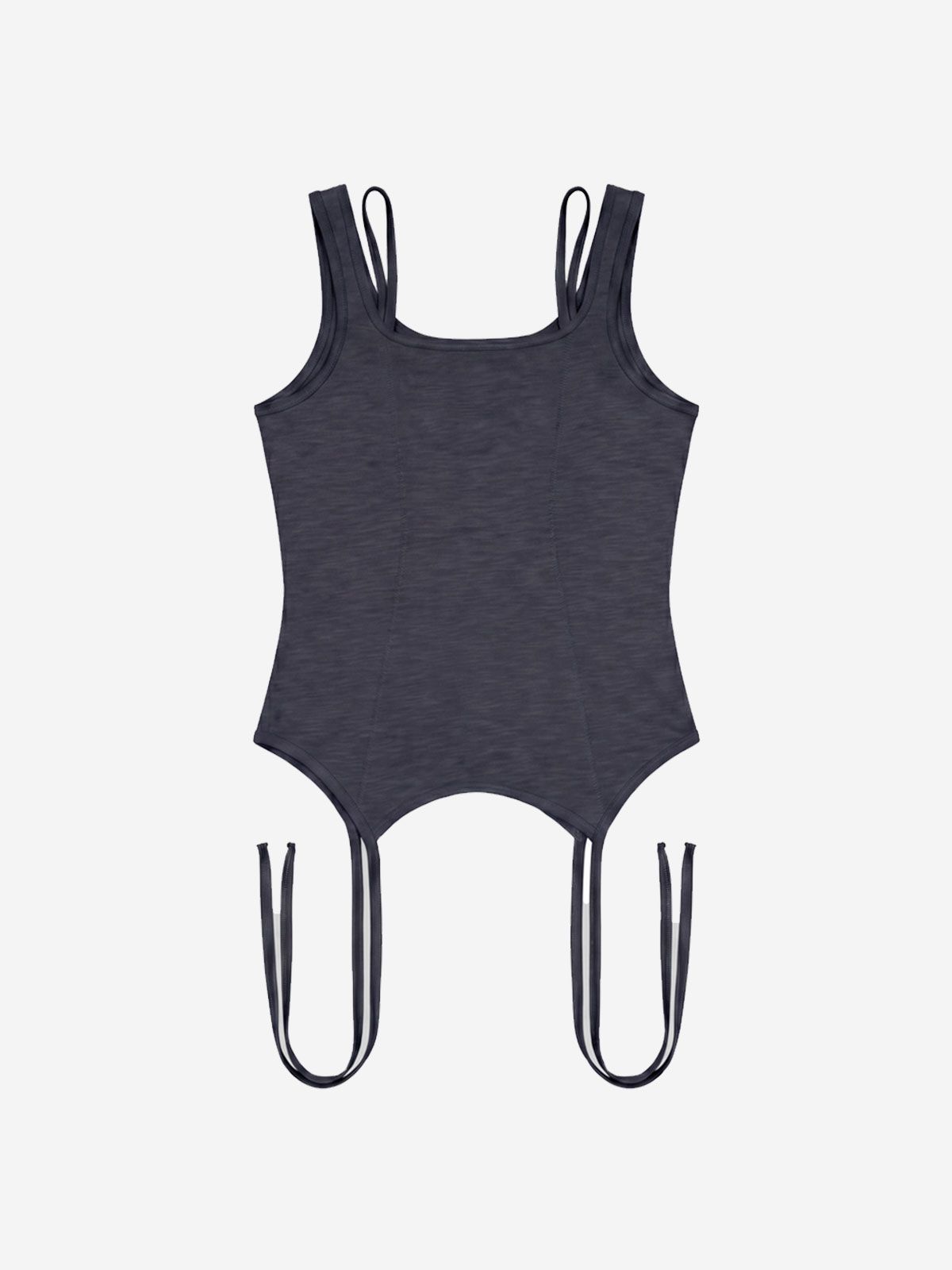 비엘알(BLR) Tattooed Graphic Layered Sleeveless Tank Top Black