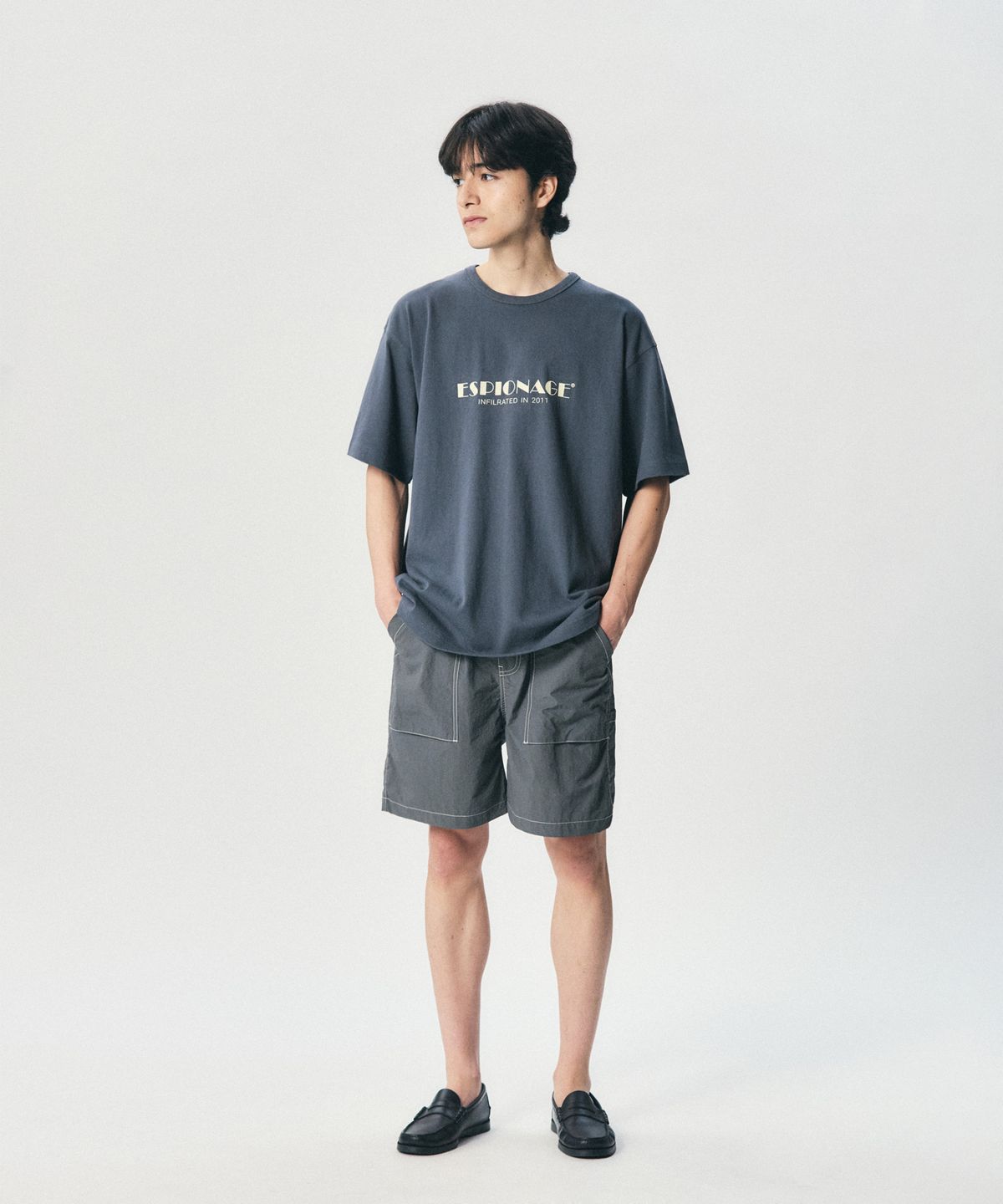에스피오나지(ESPIONAGE) Cinema Logo Heavyweight Tee Slate