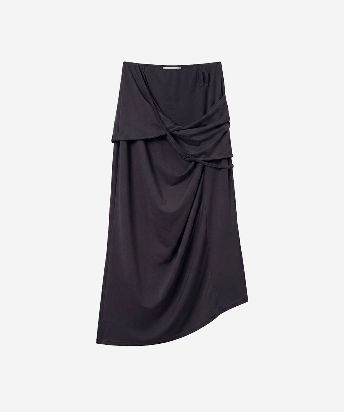 비엘알(BLR) Asymmetric Layered Maxi Skirt Black