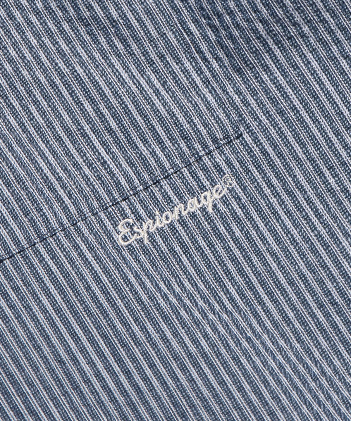 에스피오나지(ESPIONAGE) Stripe Seersucker Resort Shirt Navy