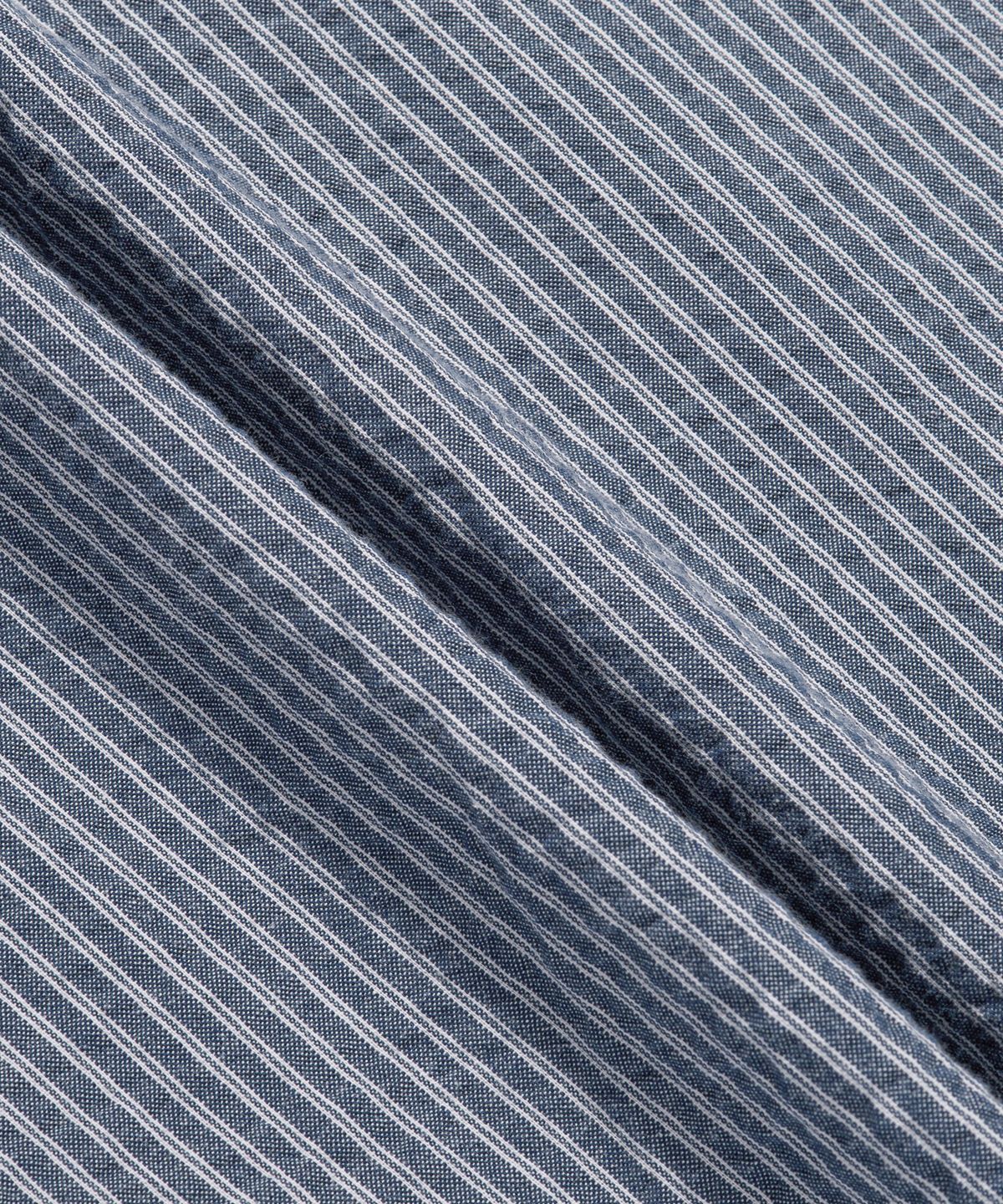 에스피오나지(ESPIONAGE) Stripe Seersucker Resort Shirt Navy