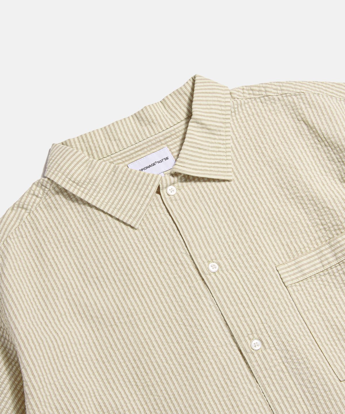 에스피오나지(ESPIONAGE) Stripe Seersucker Resort Shirt Ivory