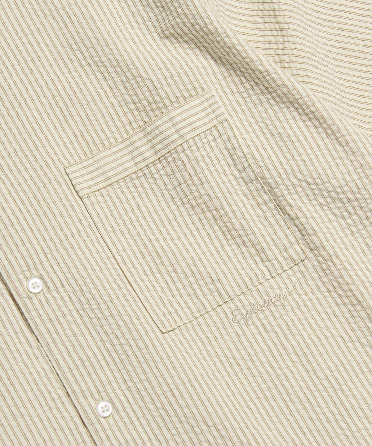 에스피오나지(ESPIONAGE) Stripe Seersucker Resort Shirt Ivory