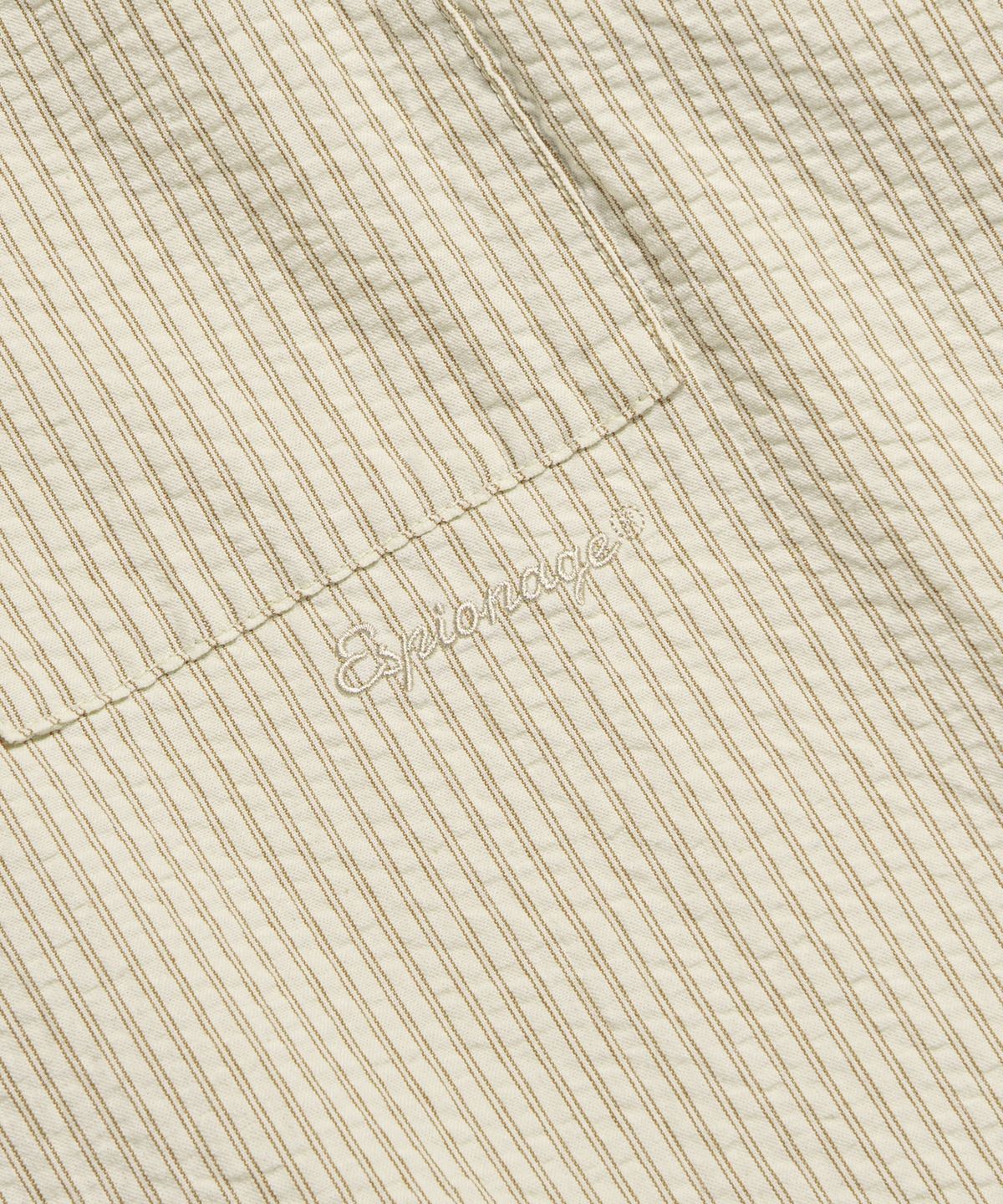 에스피오나지(ESPIONAGE) Stripe Seersucker Resort Shirt Ivory