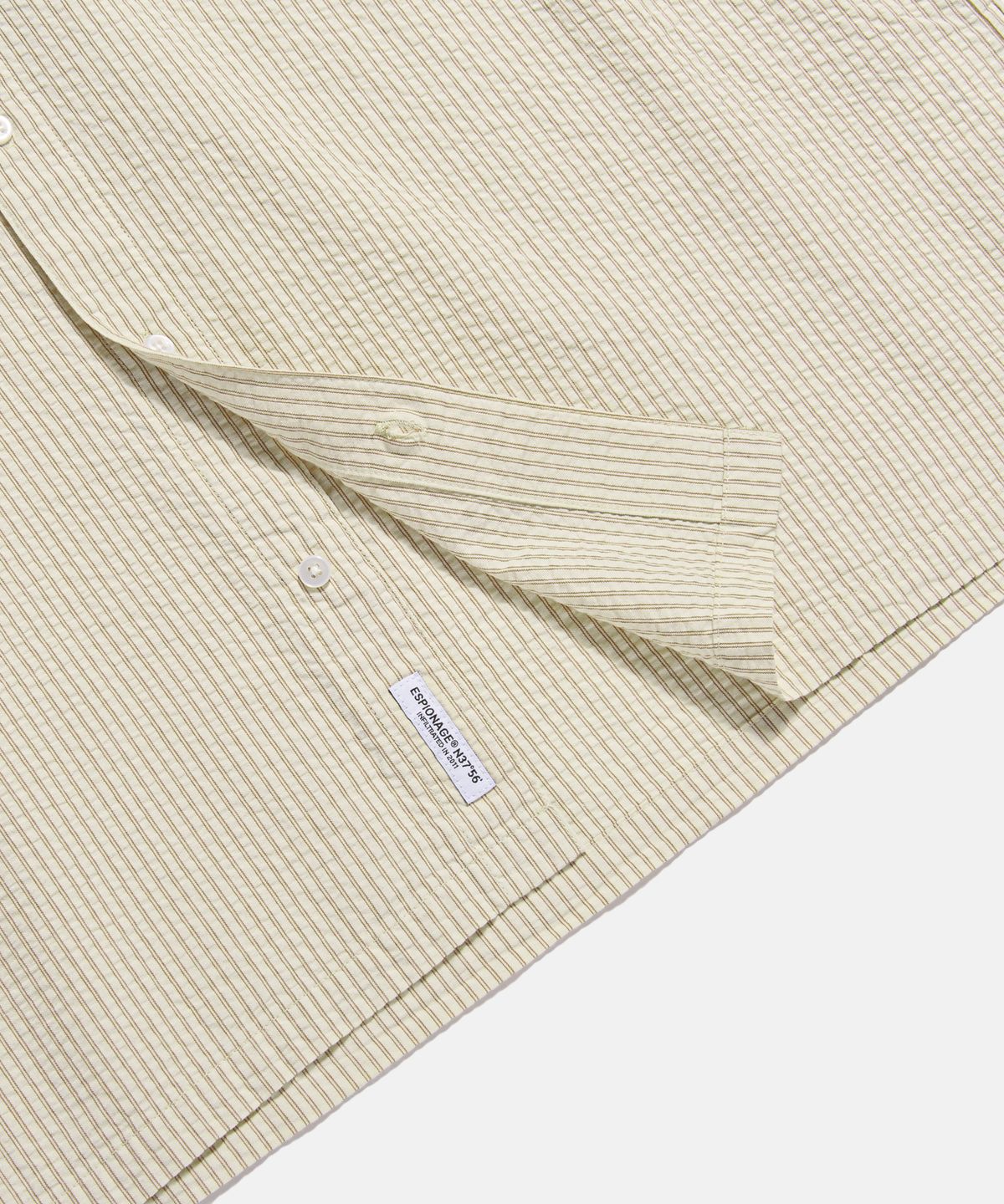 에스피오나지(ESPIONAGE) Stripe Seersucker Resort Shirt Ivory
