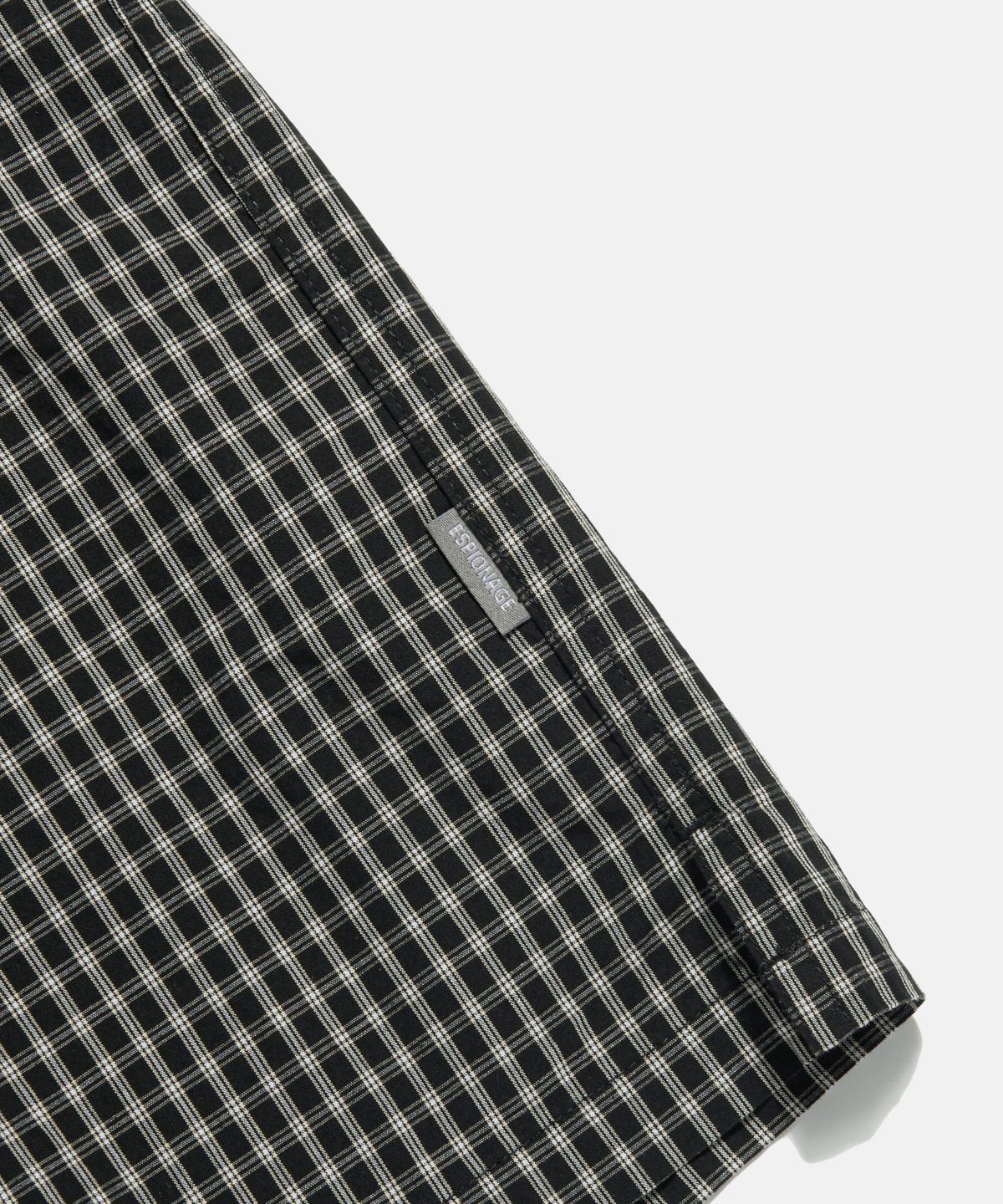 에스피오나지(ESPIONAGE) Double Grid 2 Pocket S/S Shirt Black