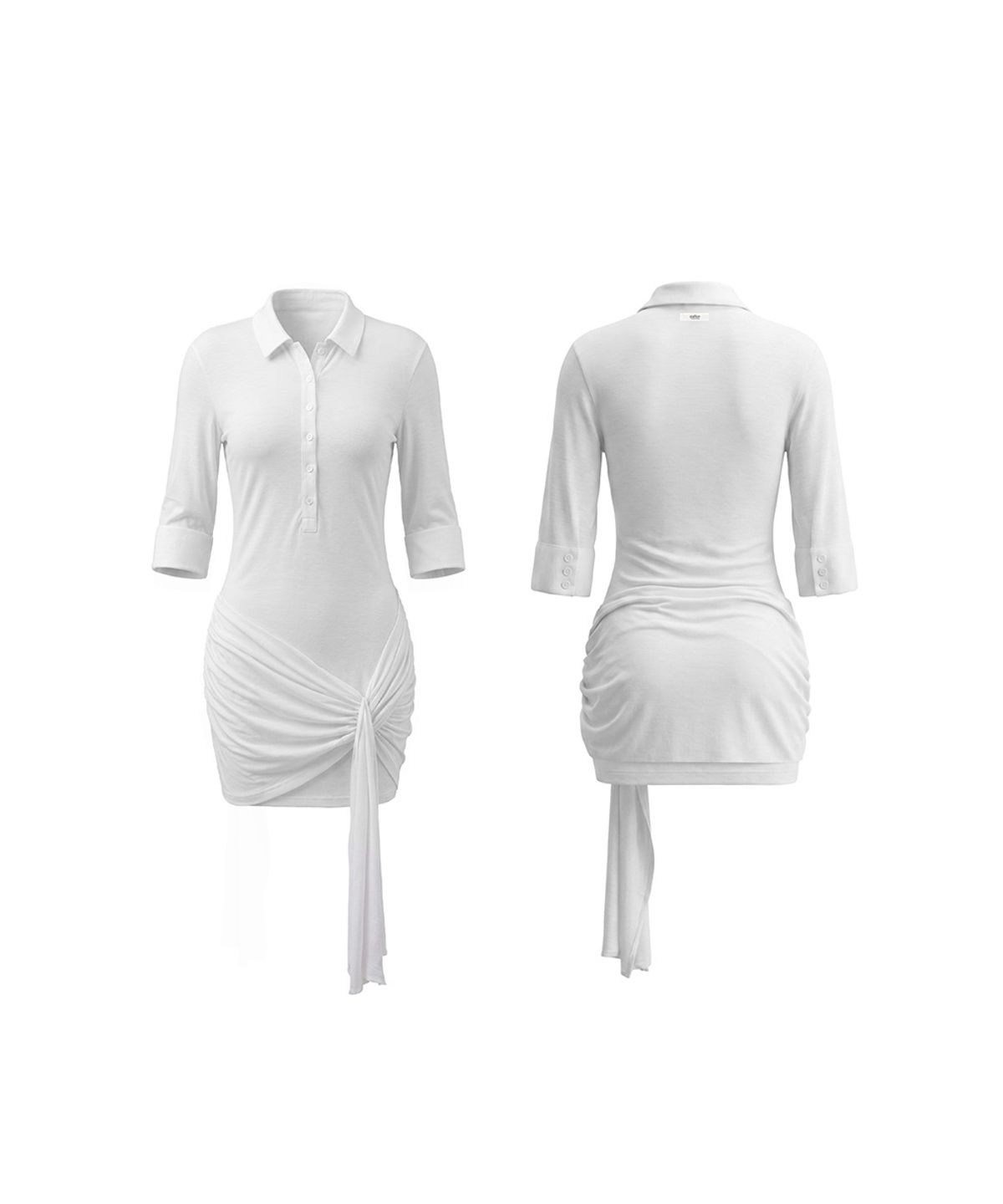 오도어(ODOR) Mellow tie dress - White