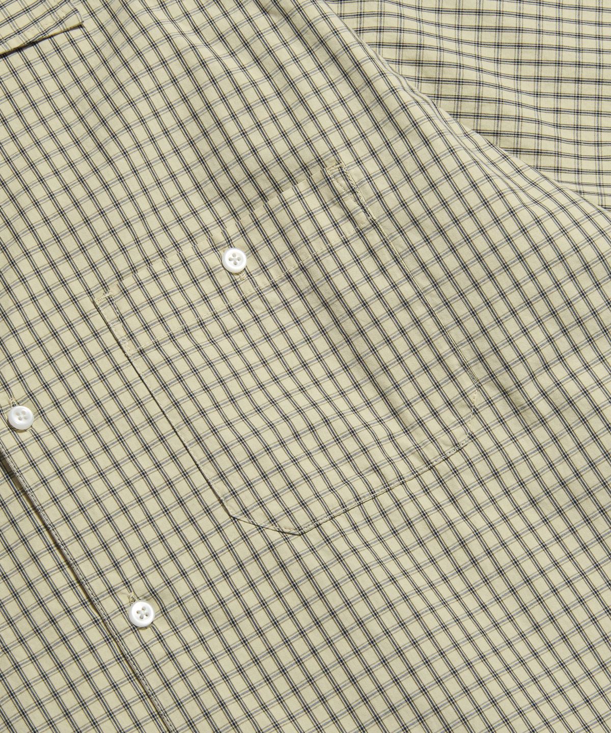 에스피오나지(ESPIONAGE) Double Grid 2 Pocket S/S Shirt Beige