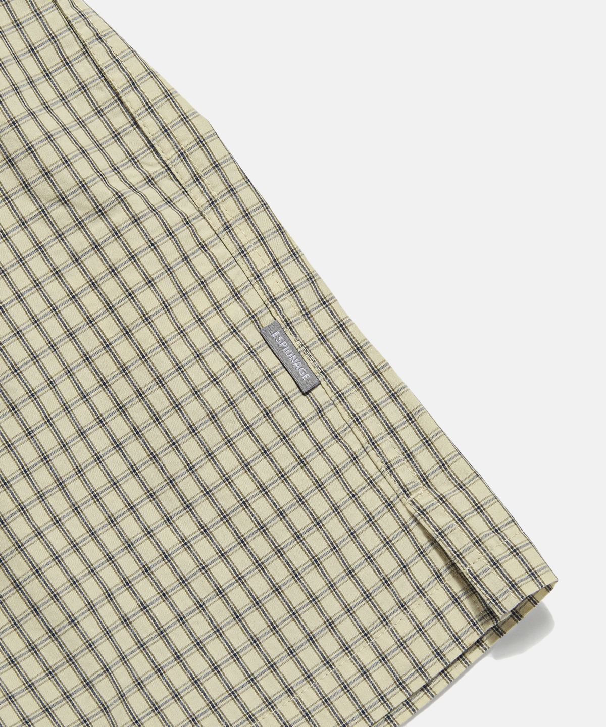 에스피오나지(ESPIONAGE) Double Grid 2 Pocket S/S Shirt Beige