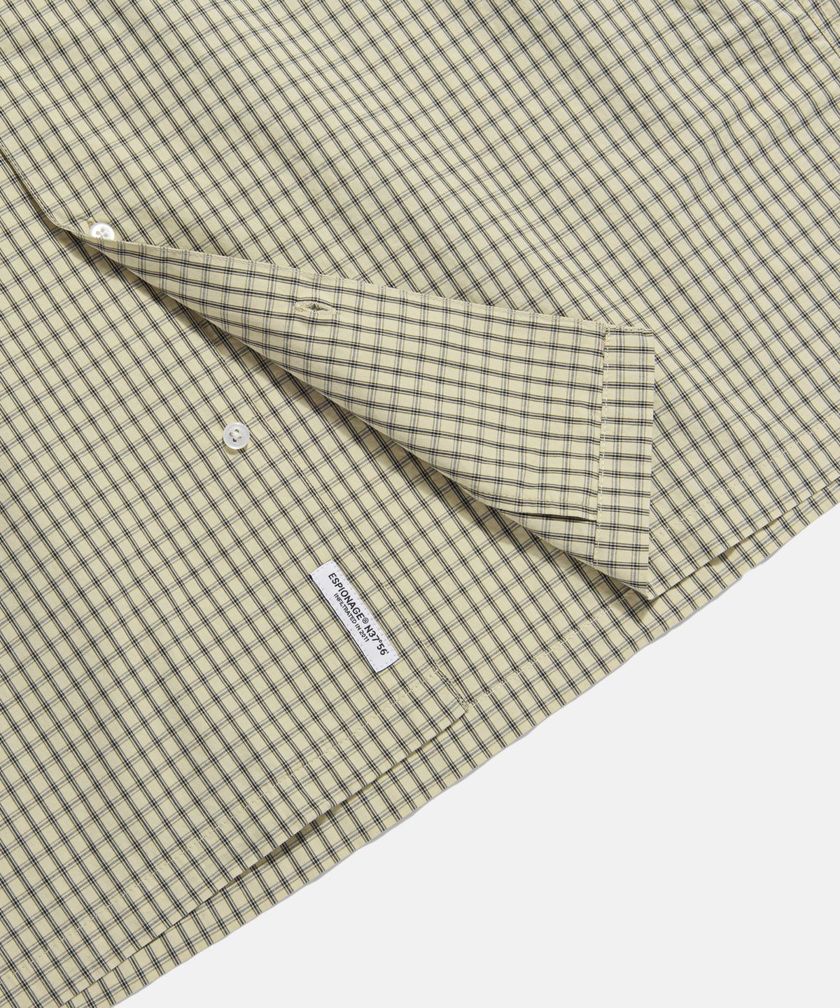 에스피오나지(ESPIONAGE) Double Grid 2 Pocket S/S Shirt Beige