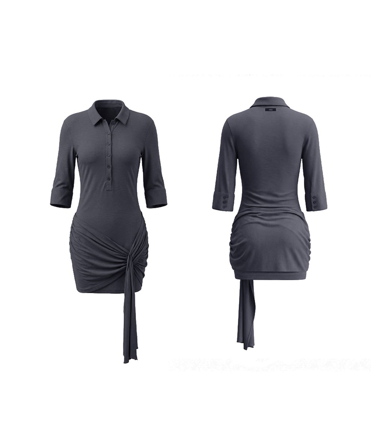 오도어(ODOR) Mellow tie dress - Charcoal