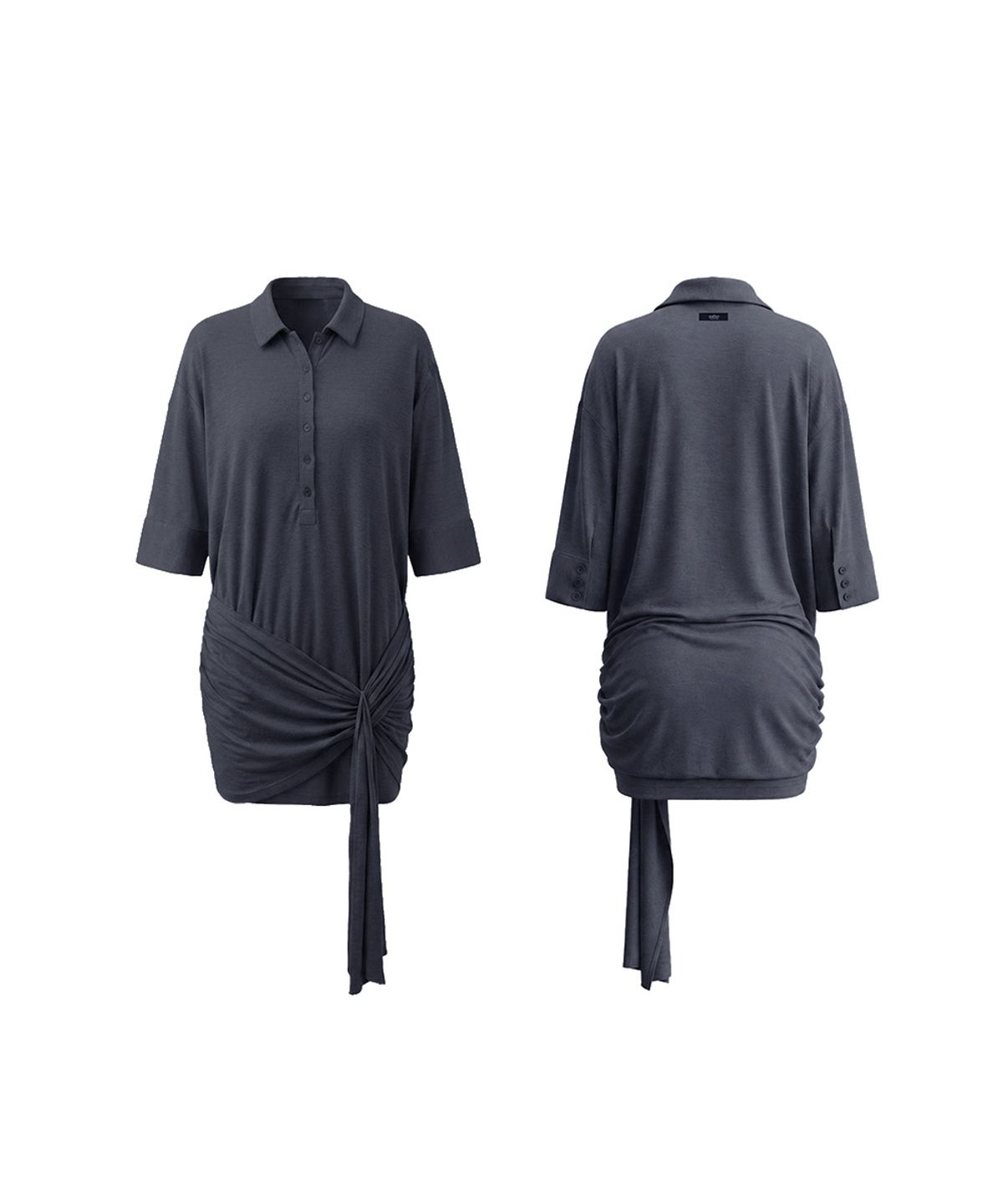 오도어(ODOR) Mellow tie dress - Charcoal