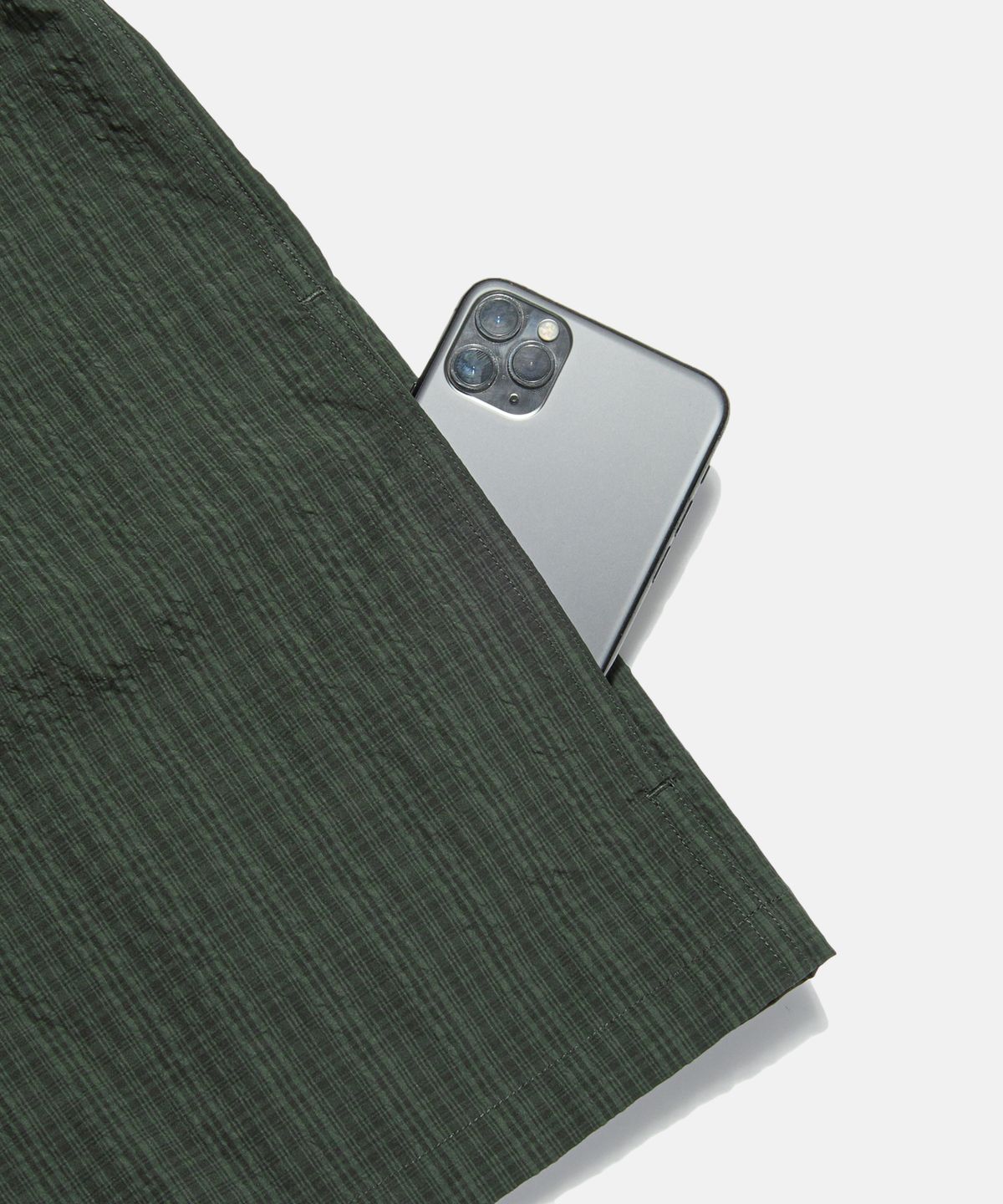 에스피오나지(ESPIONAGE) Washer Checked Shirt Jacket Dark Green