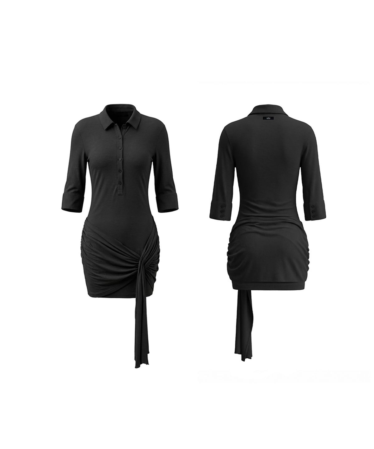오도어(ODOR) Mellow tie dress - Black