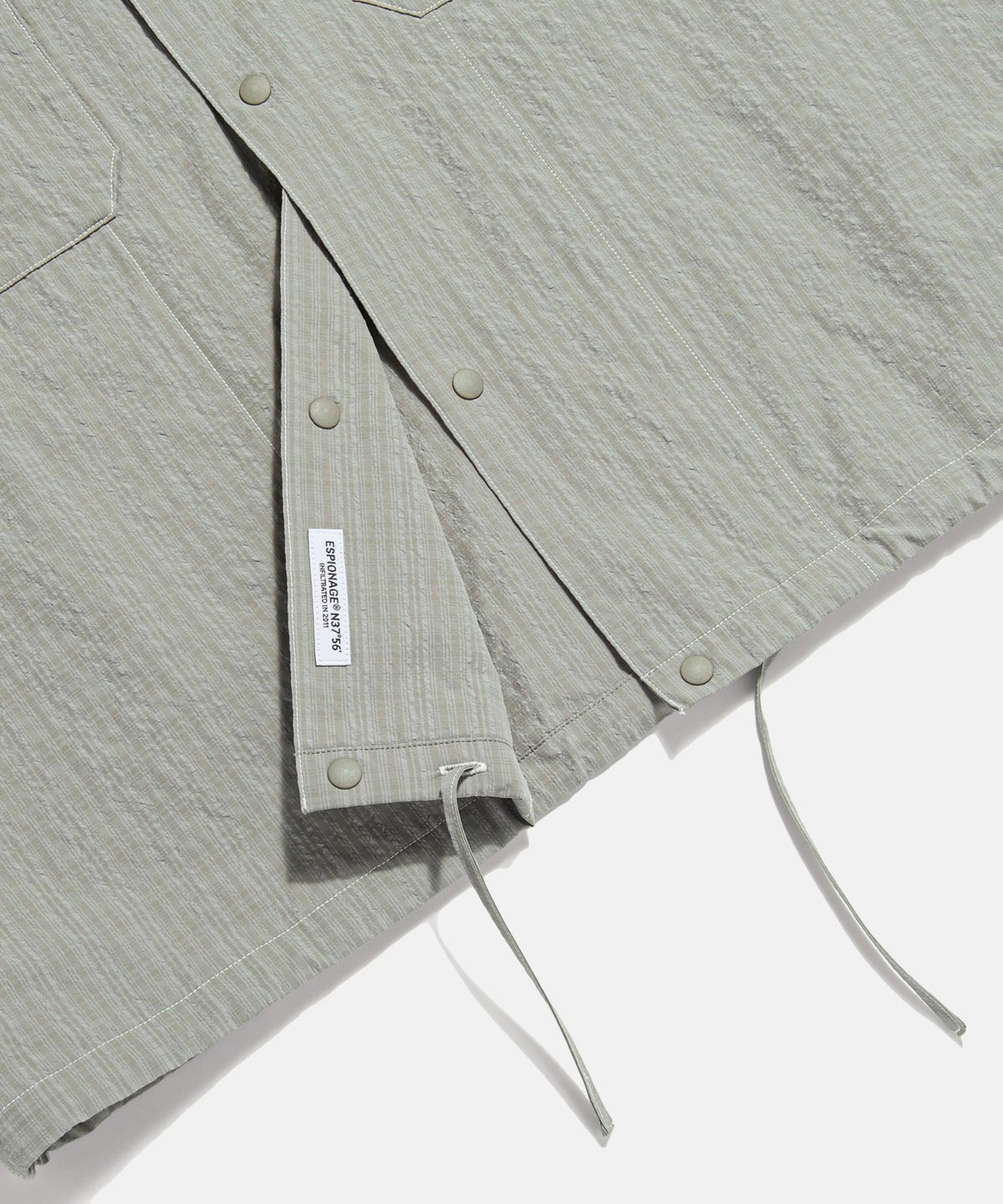 에스피오나지(ESPIONAGE) Washer Checked Shirt Jacket Warm Grey