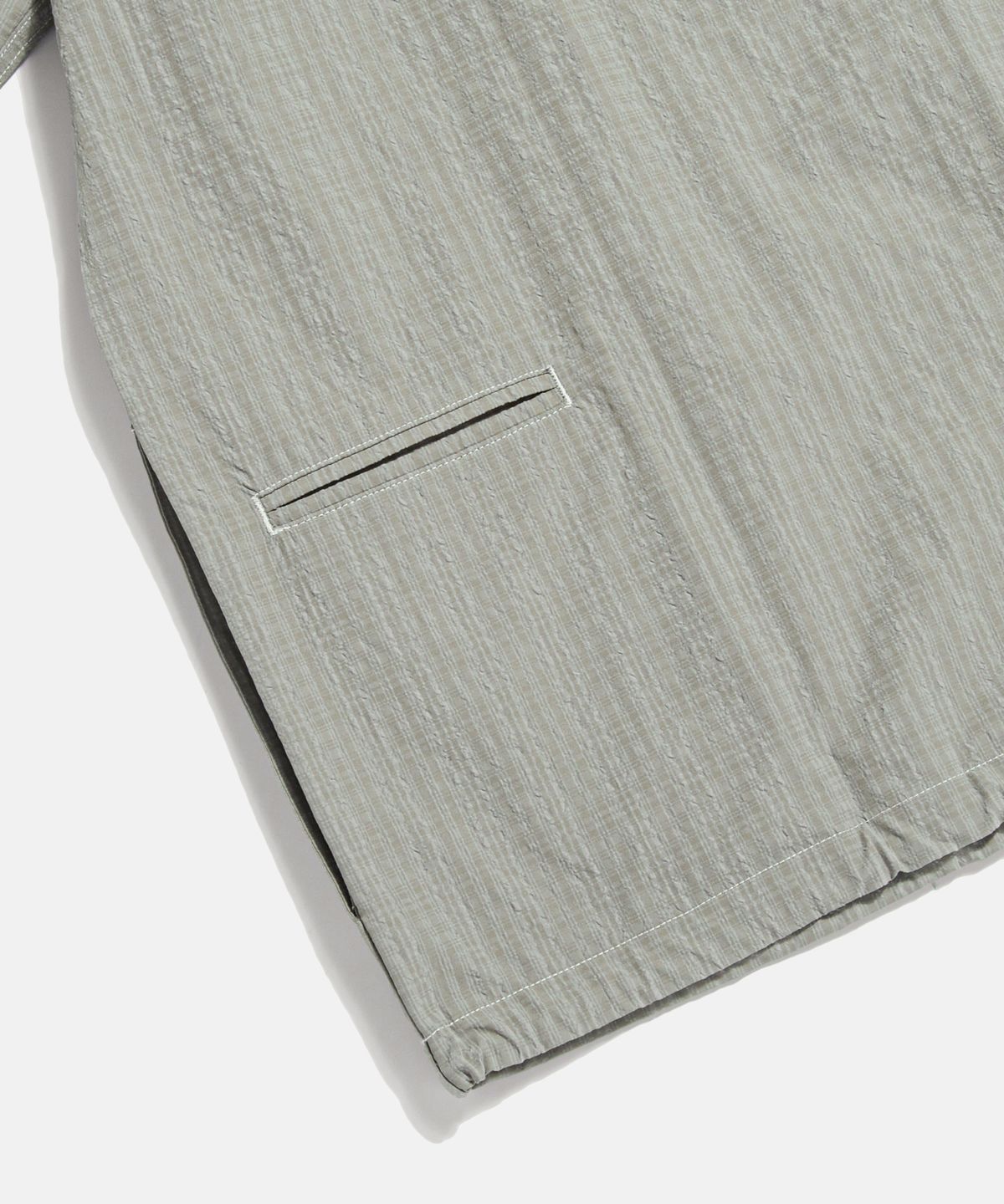 에스피오나지(ESPIONAGE) Washer Checked Shirt Jacket Warm Grey