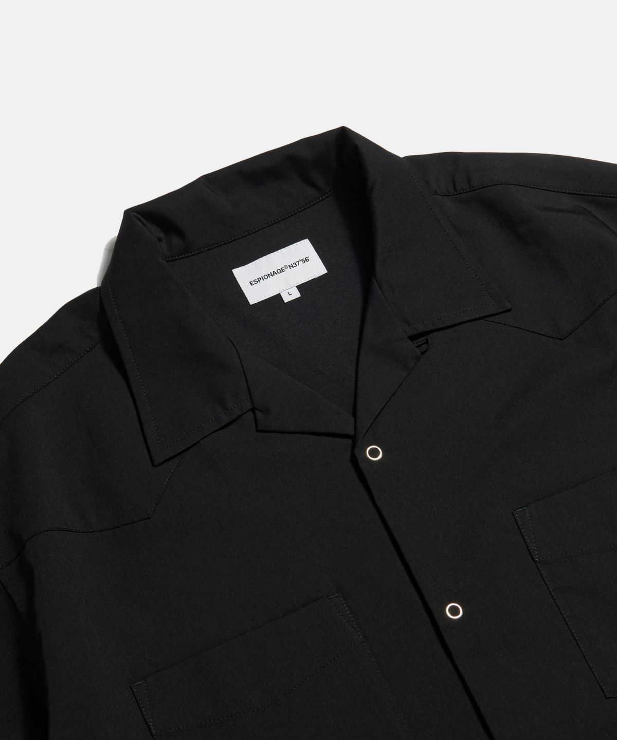 에스피오나지(ESPIONAGE) Draped Western S/S Shirt Black