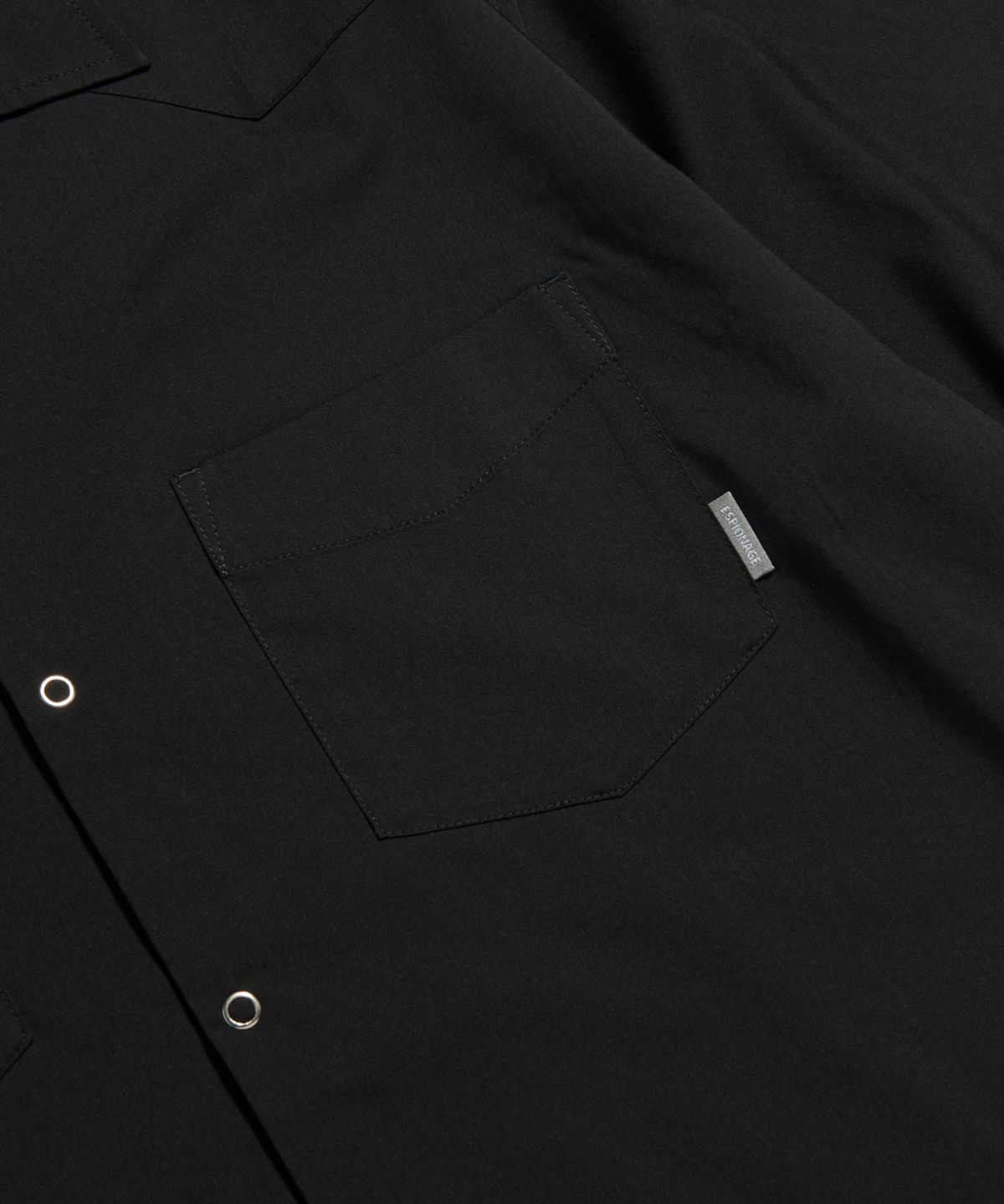에스피오나지(ESPIONAGE) Draped Western S/S Shirt Black