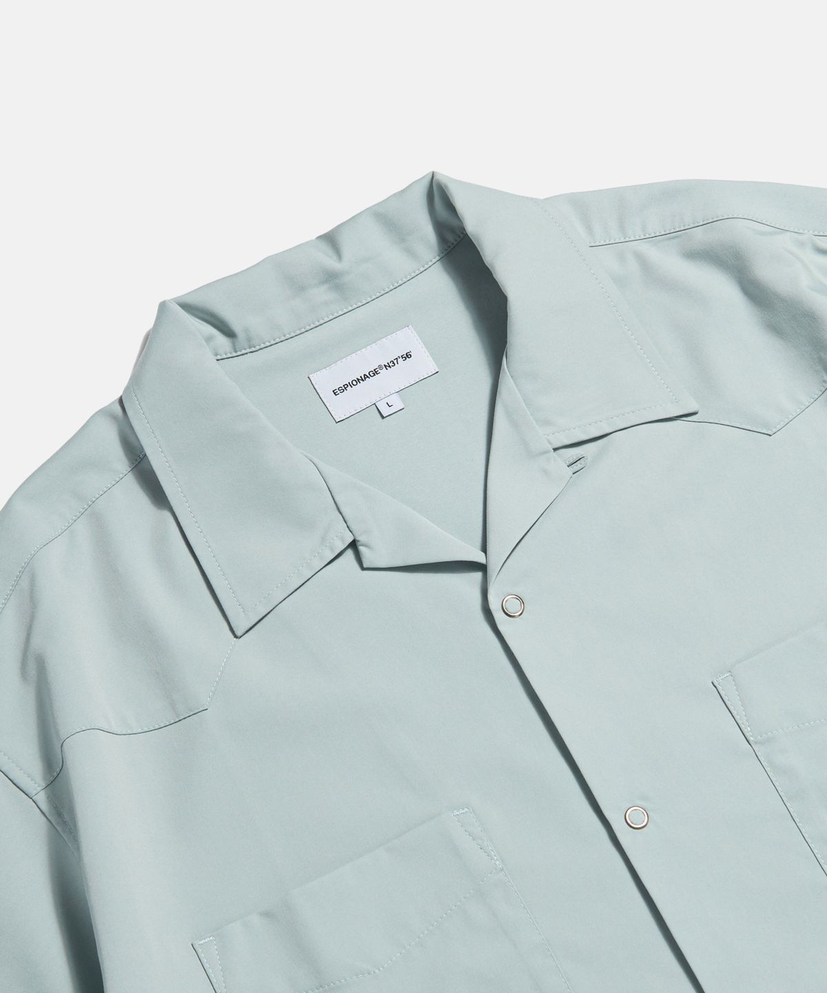 에스피오나지(ESPIONAGE) Draped Western S/S Shirt Pale Blue
