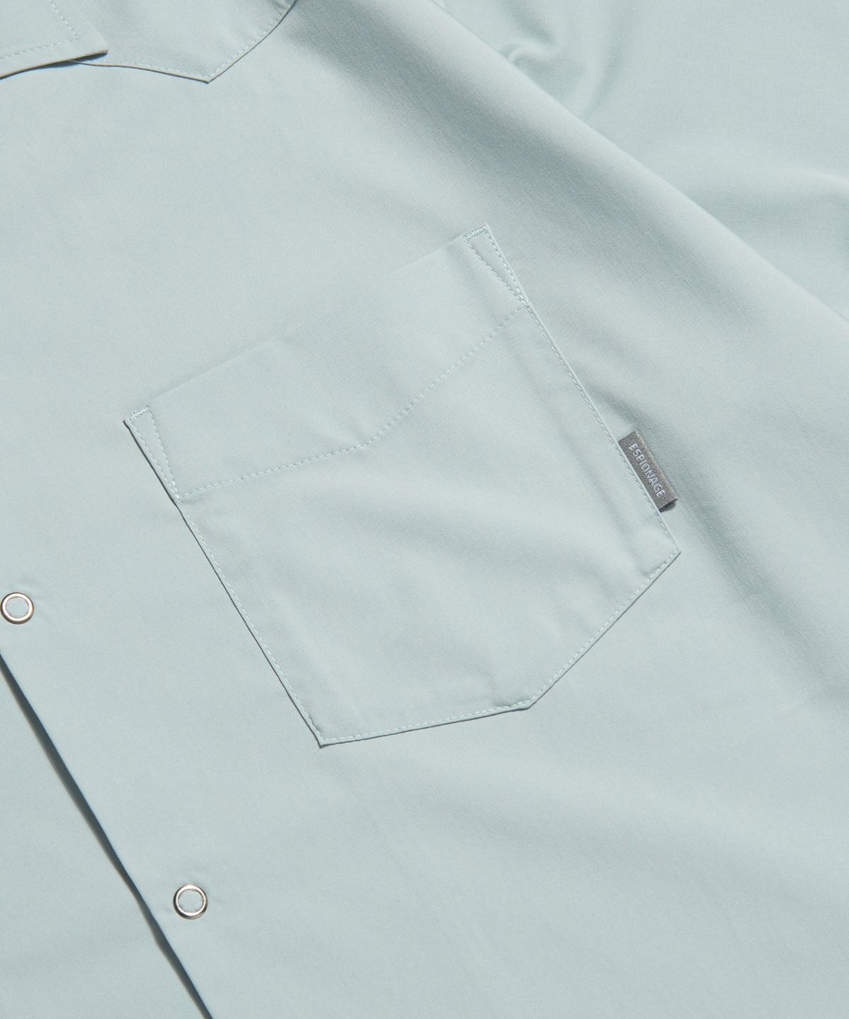 에스피오나지(ESPIONAGE) Draped Western S/S Shirt Pale Blue