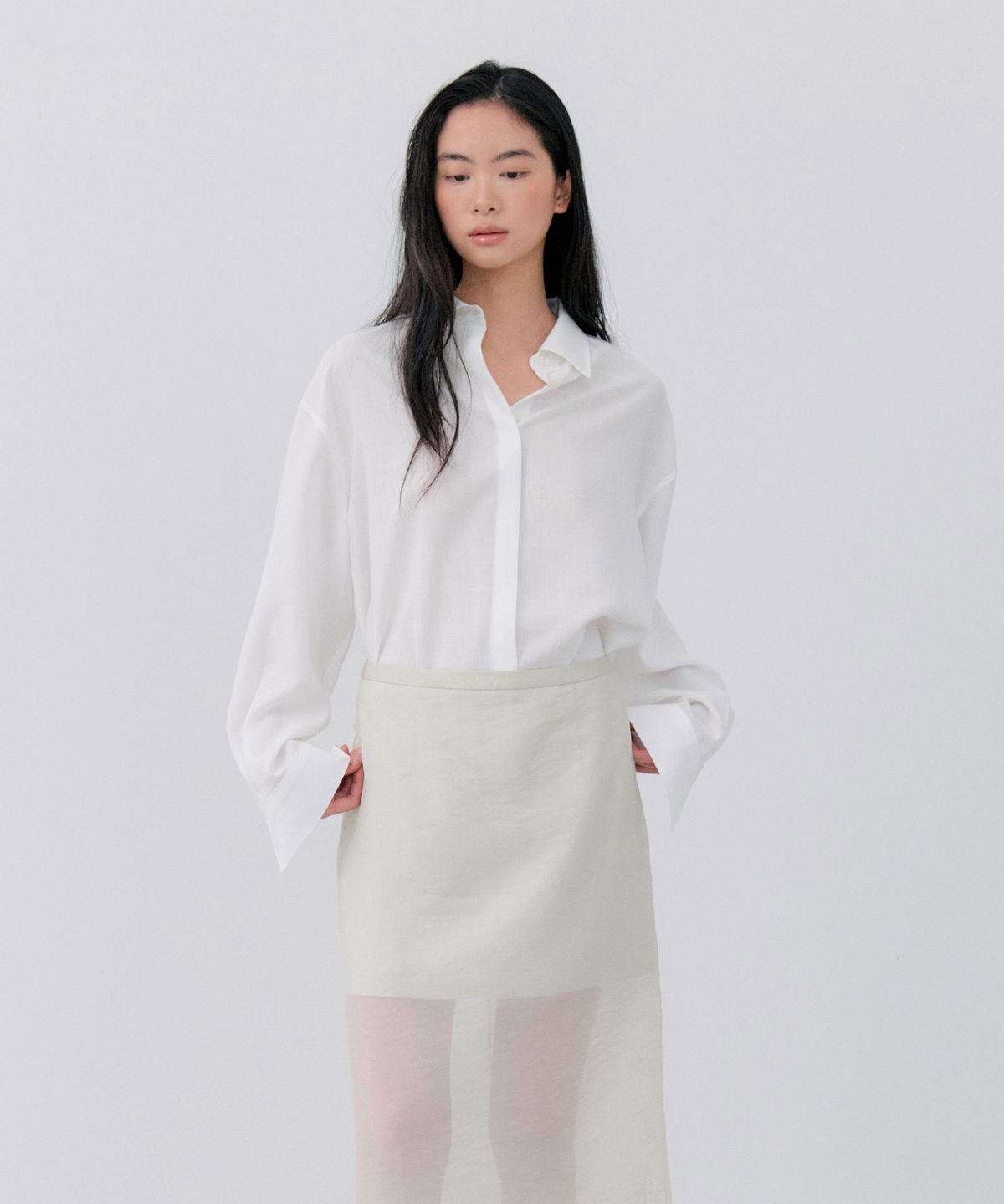 노티아(NOTIA) TENCEL LINEN SHIRT - WHITE