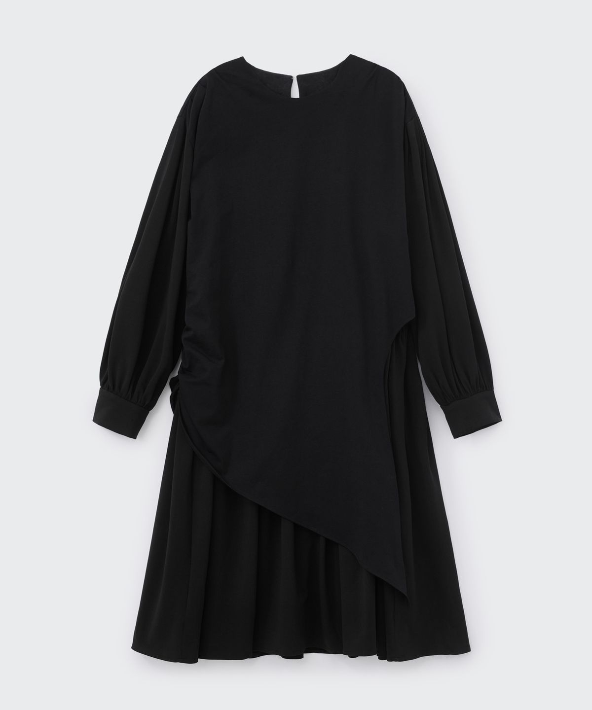 코스모스(COSMOSS) CENTRIC DRAPED DRESS (BLACK)