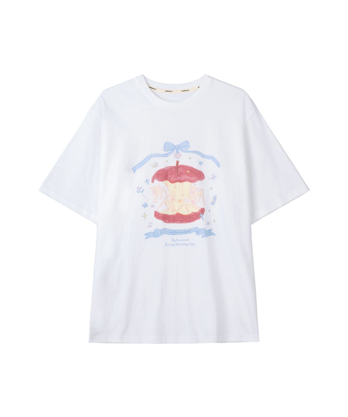 멜로토리(MELLOTORY) 애플 메리고라운드 반팔 티셔츠 (2color)