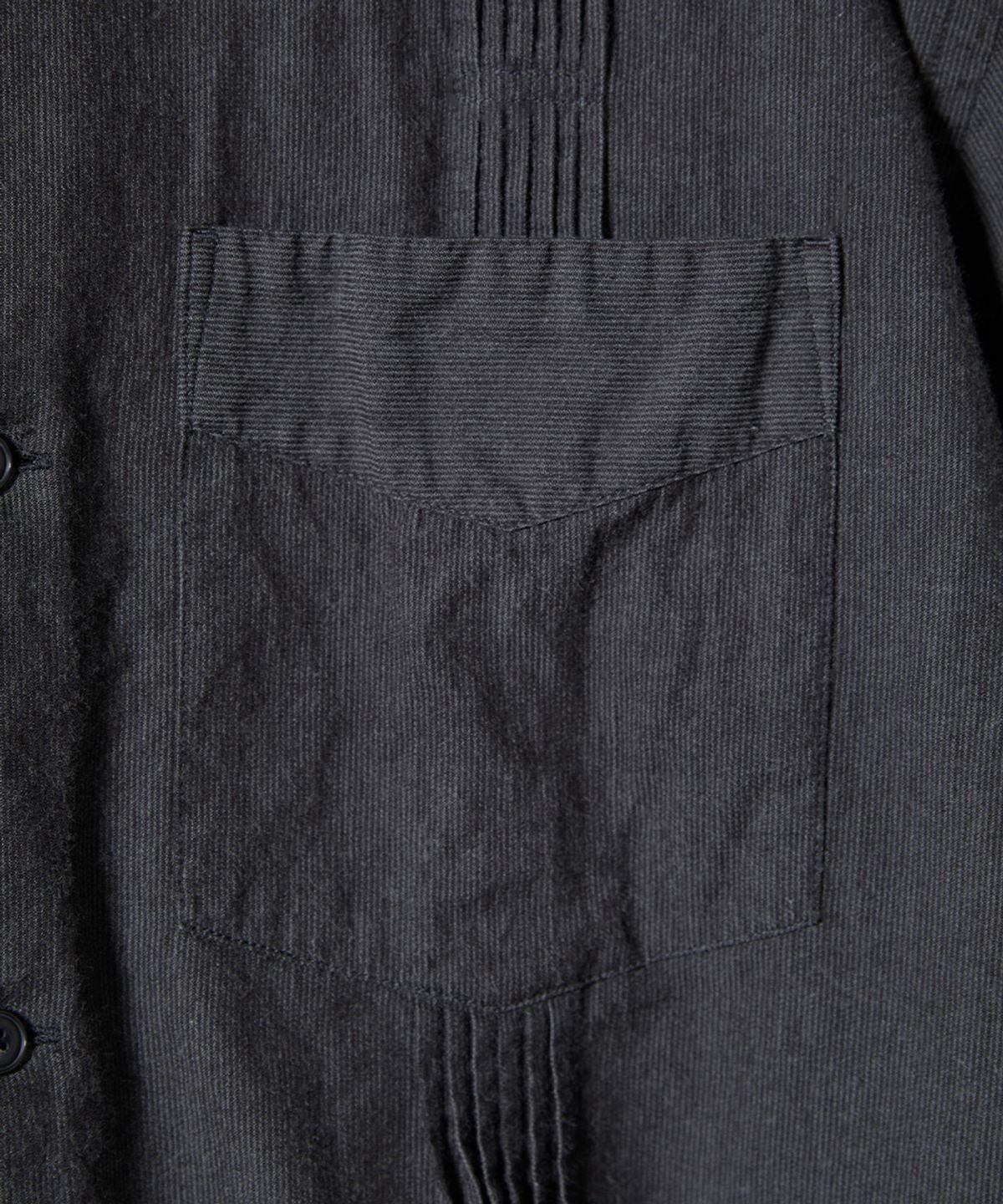 홀리선(HORLISUN) Pleats Havana Stripe Shirt Charcoal