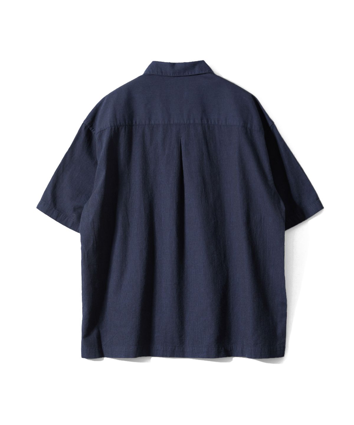 홀리선(HORLISUN) Pleats Havana Stripe Shirt Navy