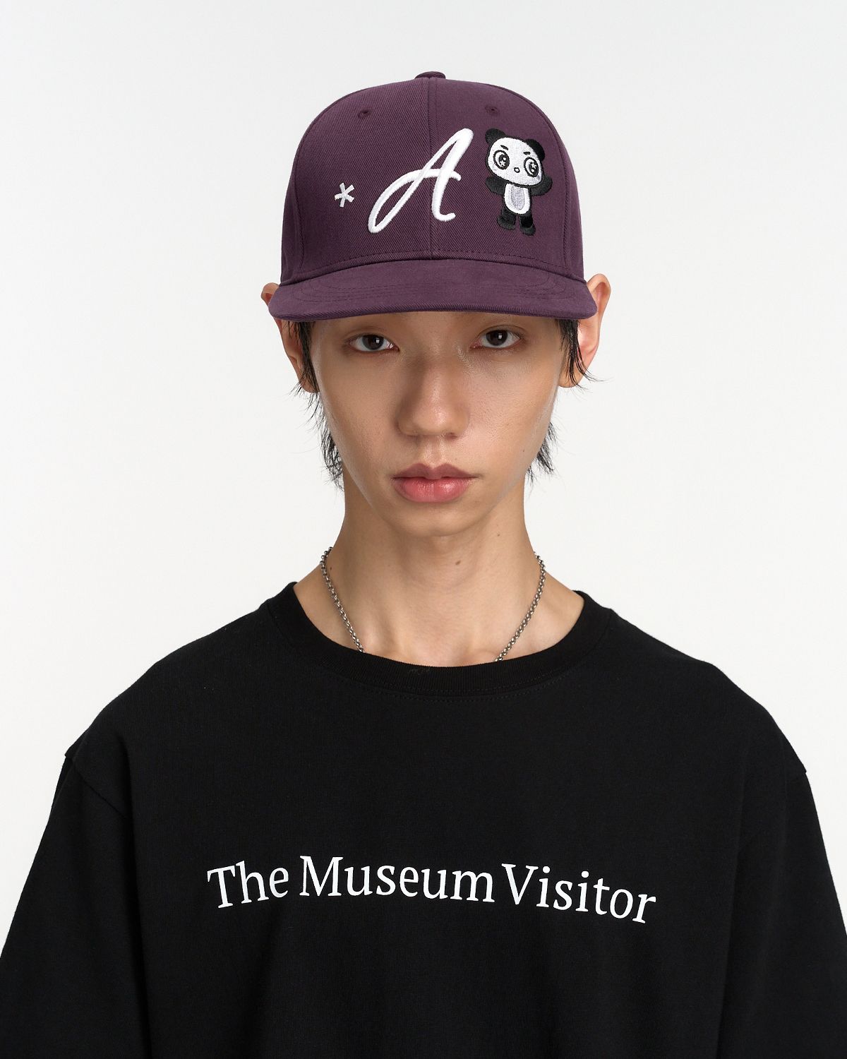 더뮤지엄비지터(THEMUSEUMVISITOR) PANDA EMBROIDERY CAP (VIOLET)