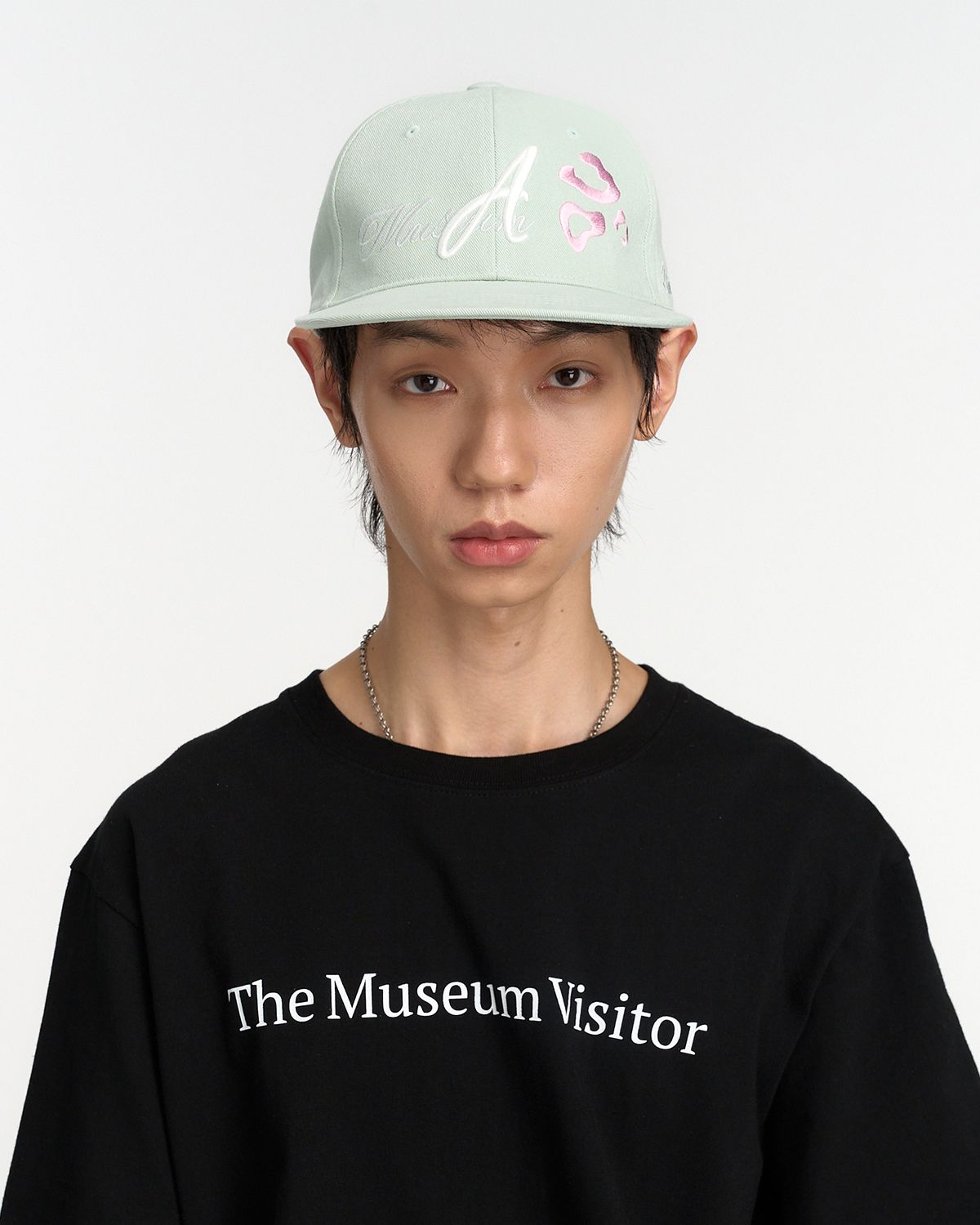더뮤지엄비지터(THEMUSEUMVISITOR) LEOPARD EMBROIDERY CAP (MINT)