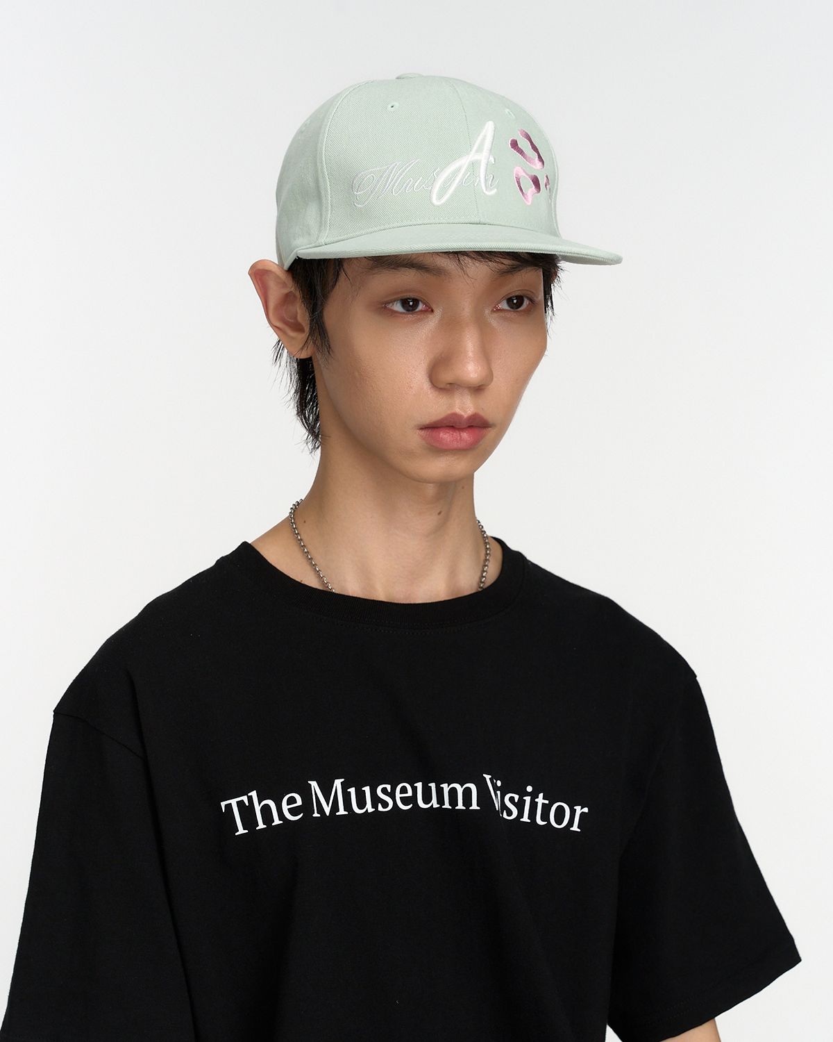 더뮤지엄비지터(THEMUSEUMVISITOR) LEOPARD EMBROIDERY CAP (MINT)