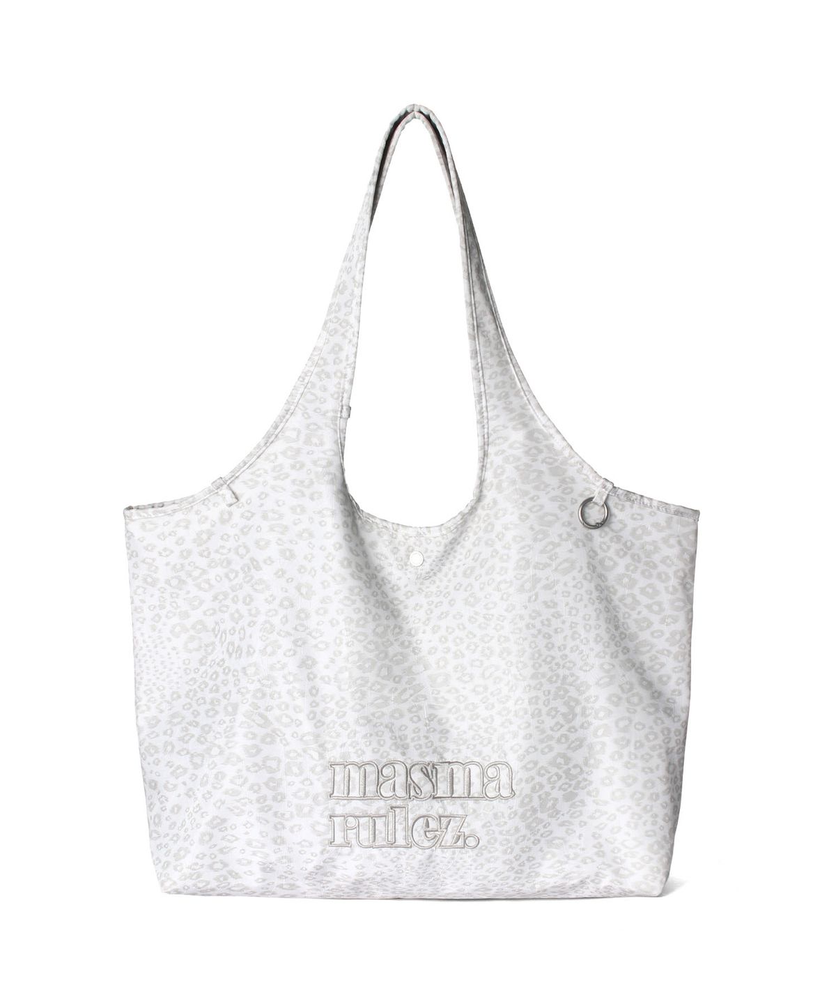 마스마룰즈(MASMARULEZ) Loose fit big shoulder bag_Wrinkle leopard white