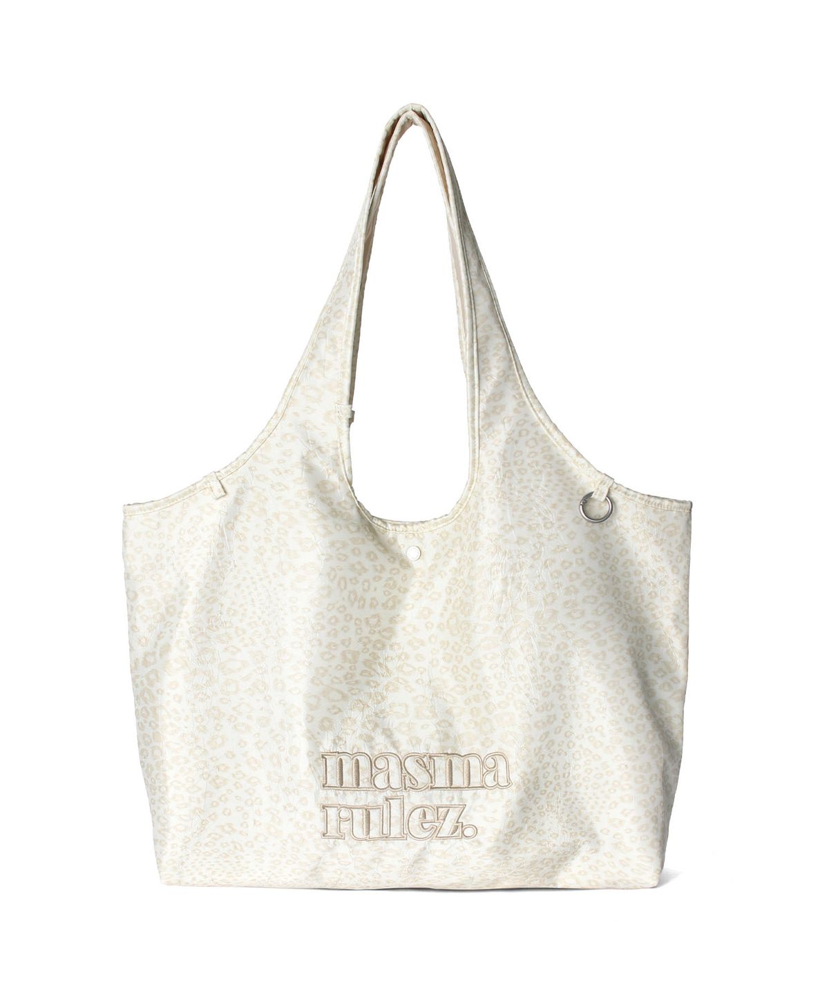마스마룰즈(MASMARULEZ) Loose fit big shoulder bag_Wrinkle leopard beige