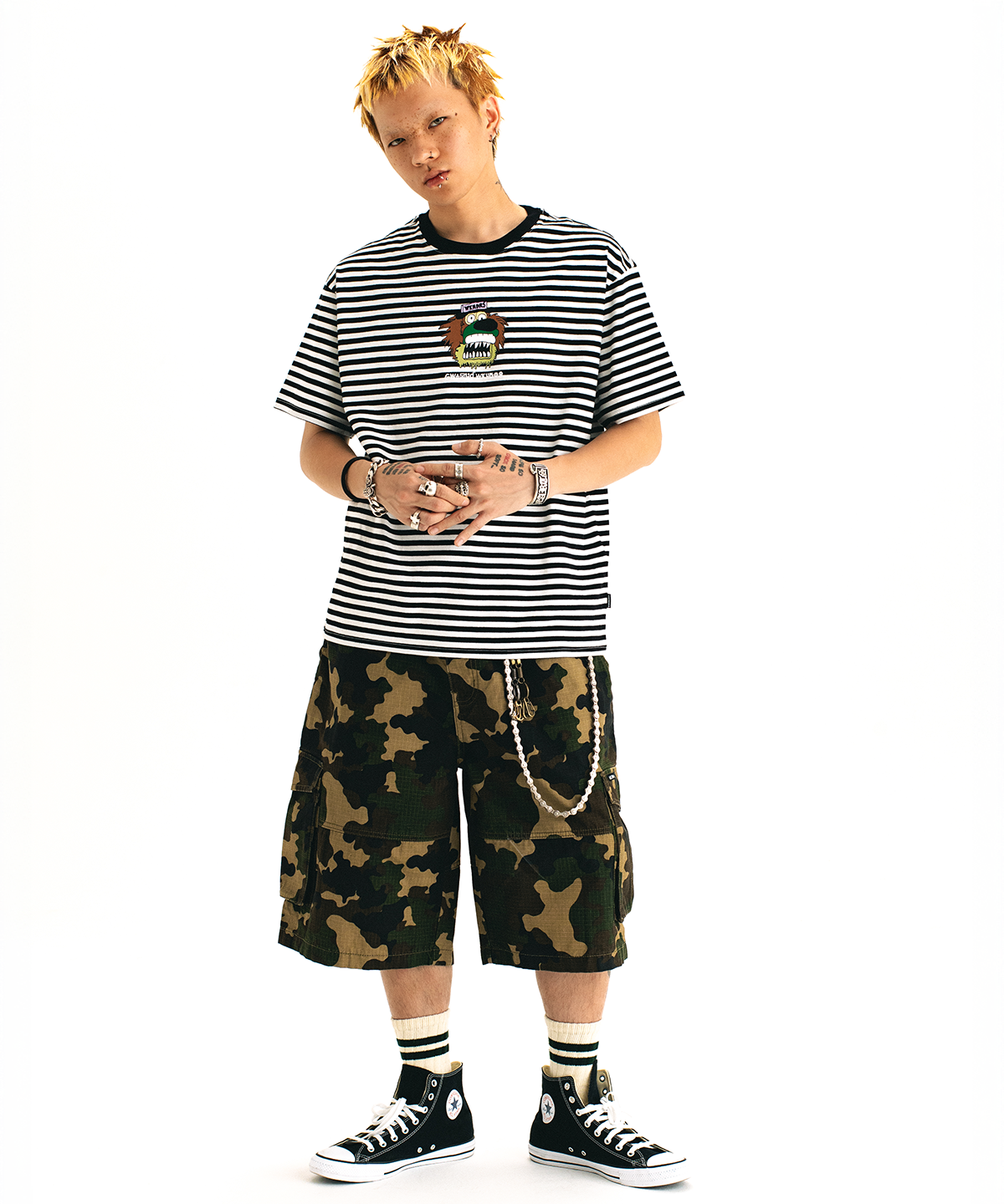 위캔더스(WKNDRS) [WKNDRS x GWAXNG] DULLY RIPSTOP CARGO SHORTS (CAMO)
